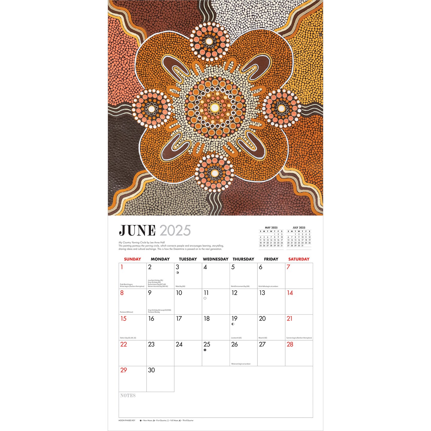 Australian Dreaming | 2025 12 x 24 Inch Monthly Square Wall Calendar | BrownTrout | Aboriginal Art