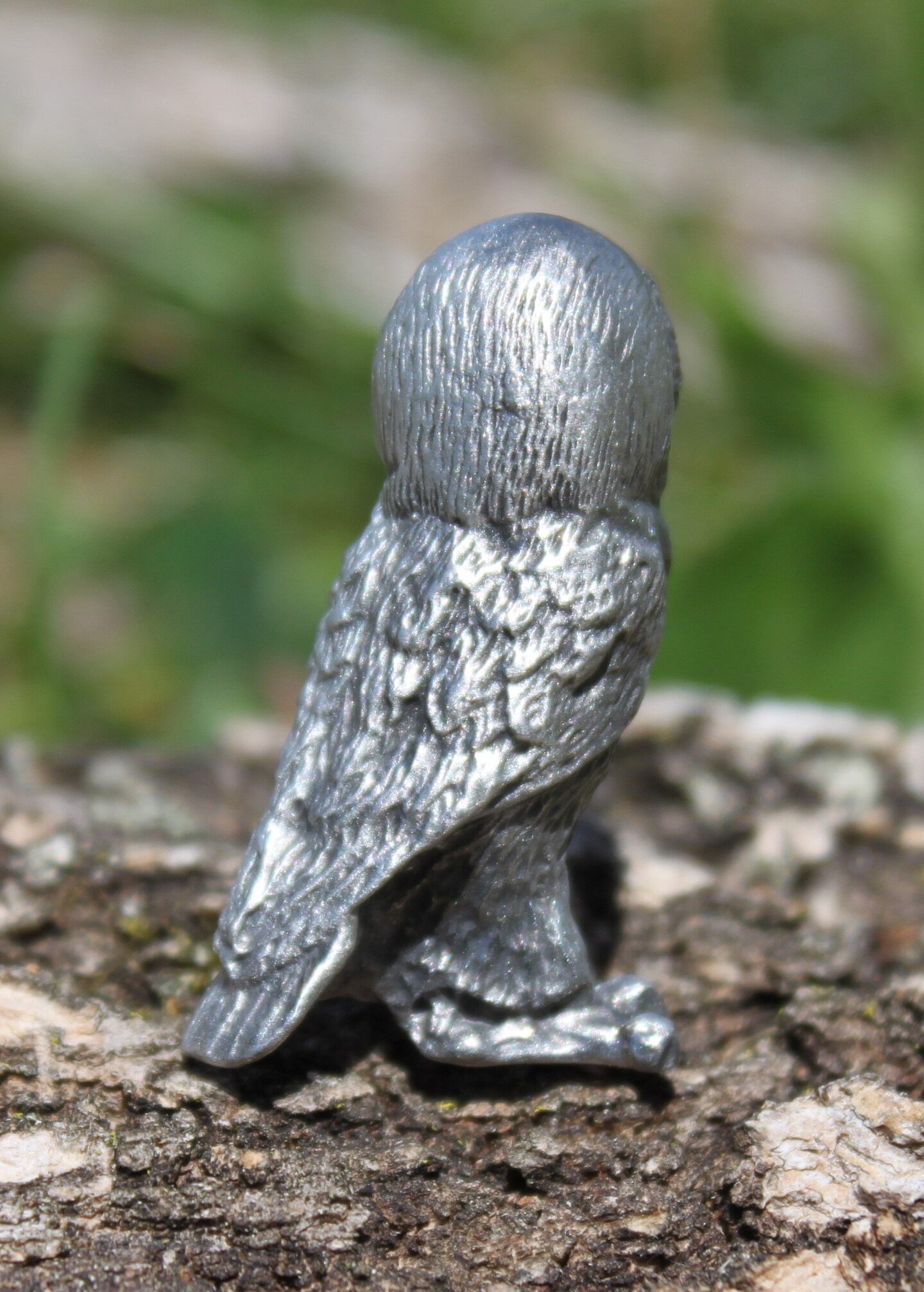 Lead Free Pewter Barn Owl Figurine Metal Owls Decoration Game