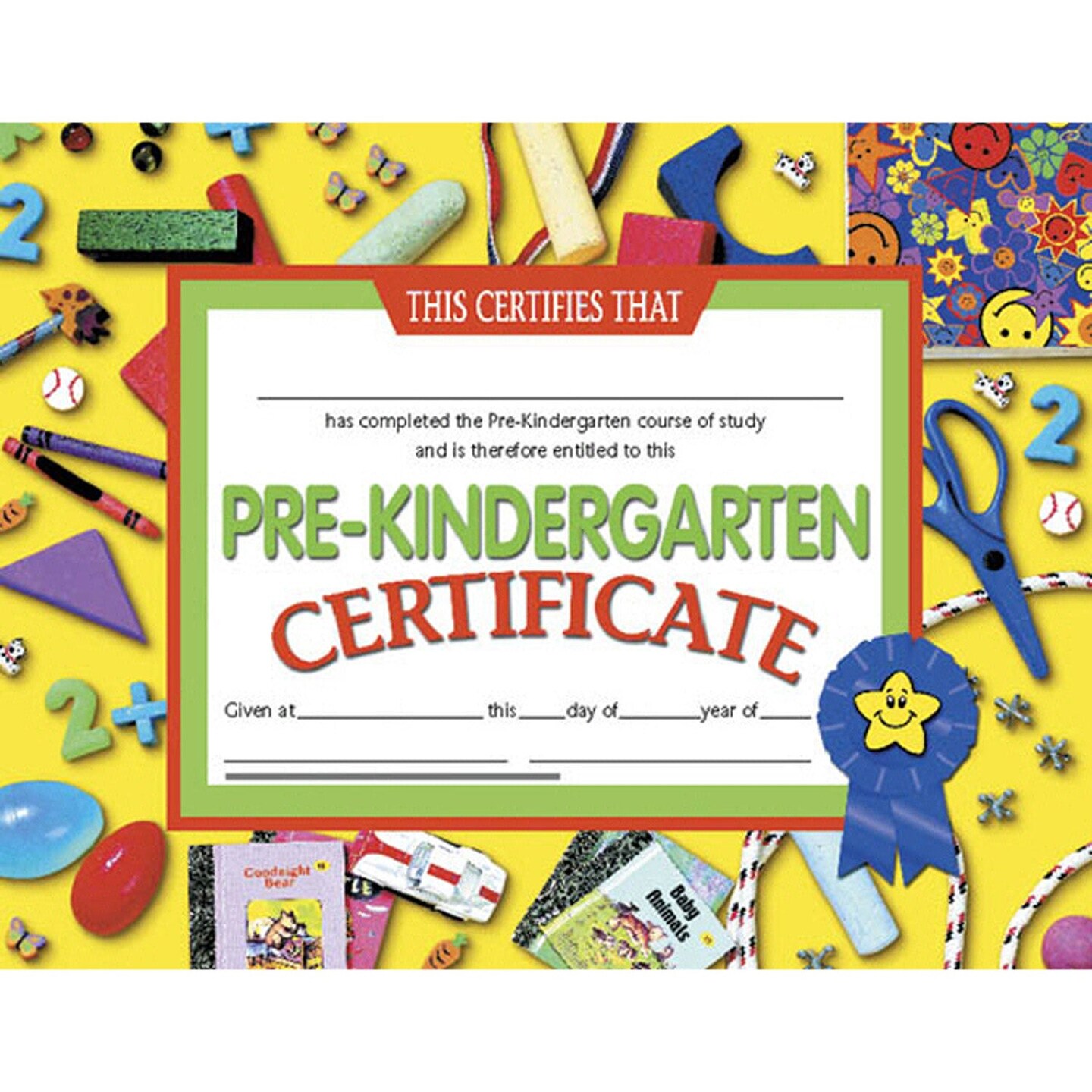 Pre-Kindergarten Certificate, 8.5&#x22; x 11&#x22;, Pack of 30