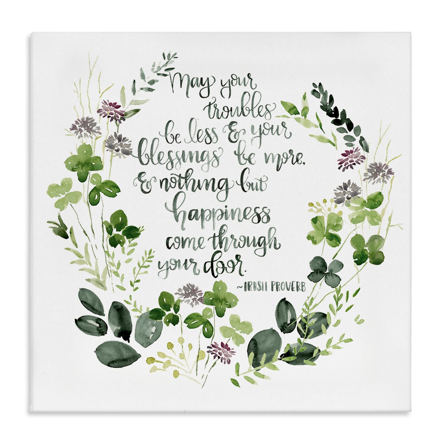 Stupell Industries Troubles Be Less Irish Proverbs Canvas Wall Art