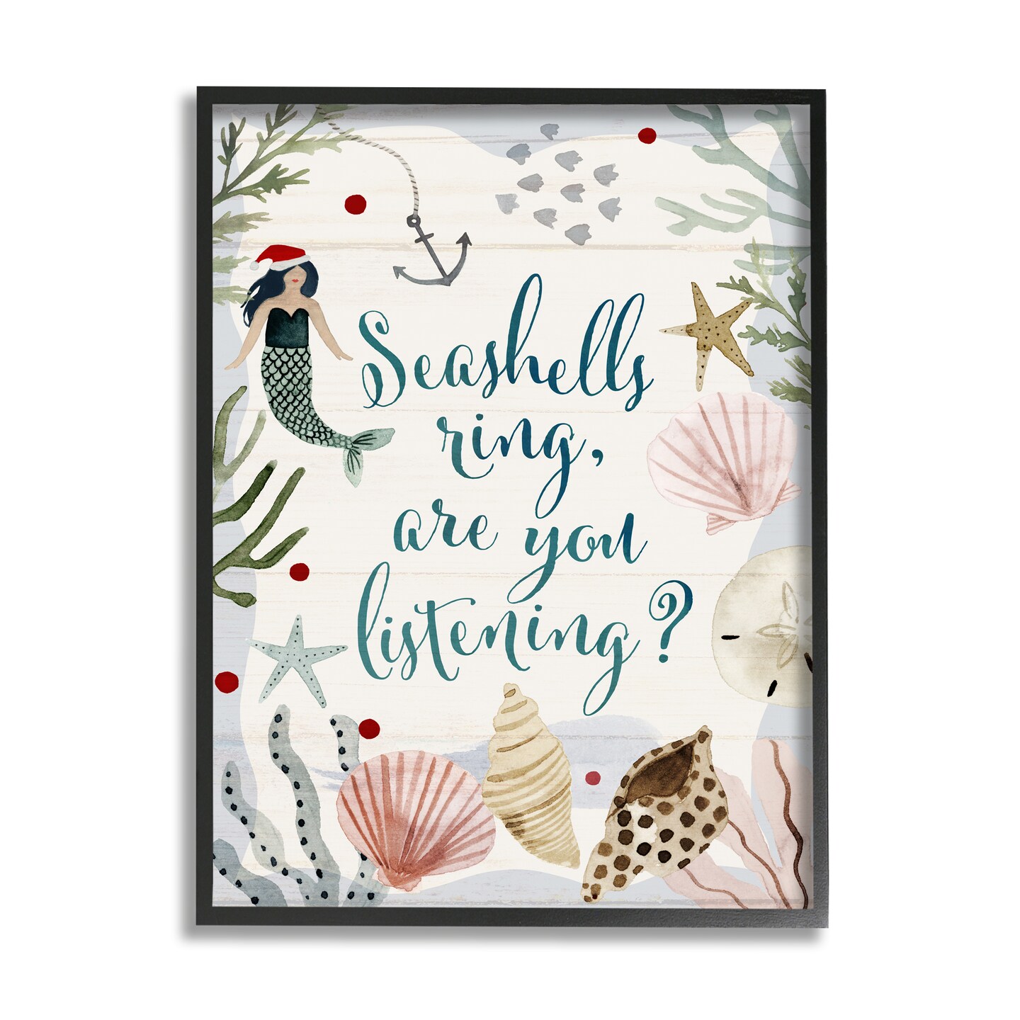 Stupell Industries Nautical Christmas Song Pun Framed Giclee Art