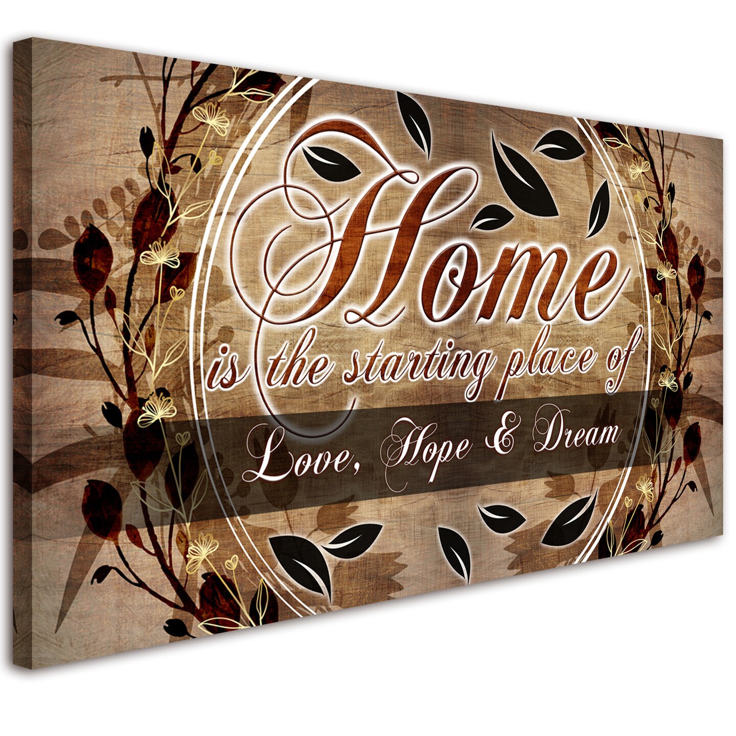 Vintage Pattern Wall Art Retro Home &#x26; Plant Flower Canvas Art Wall Pictures for Living Room Bedroom Decoration