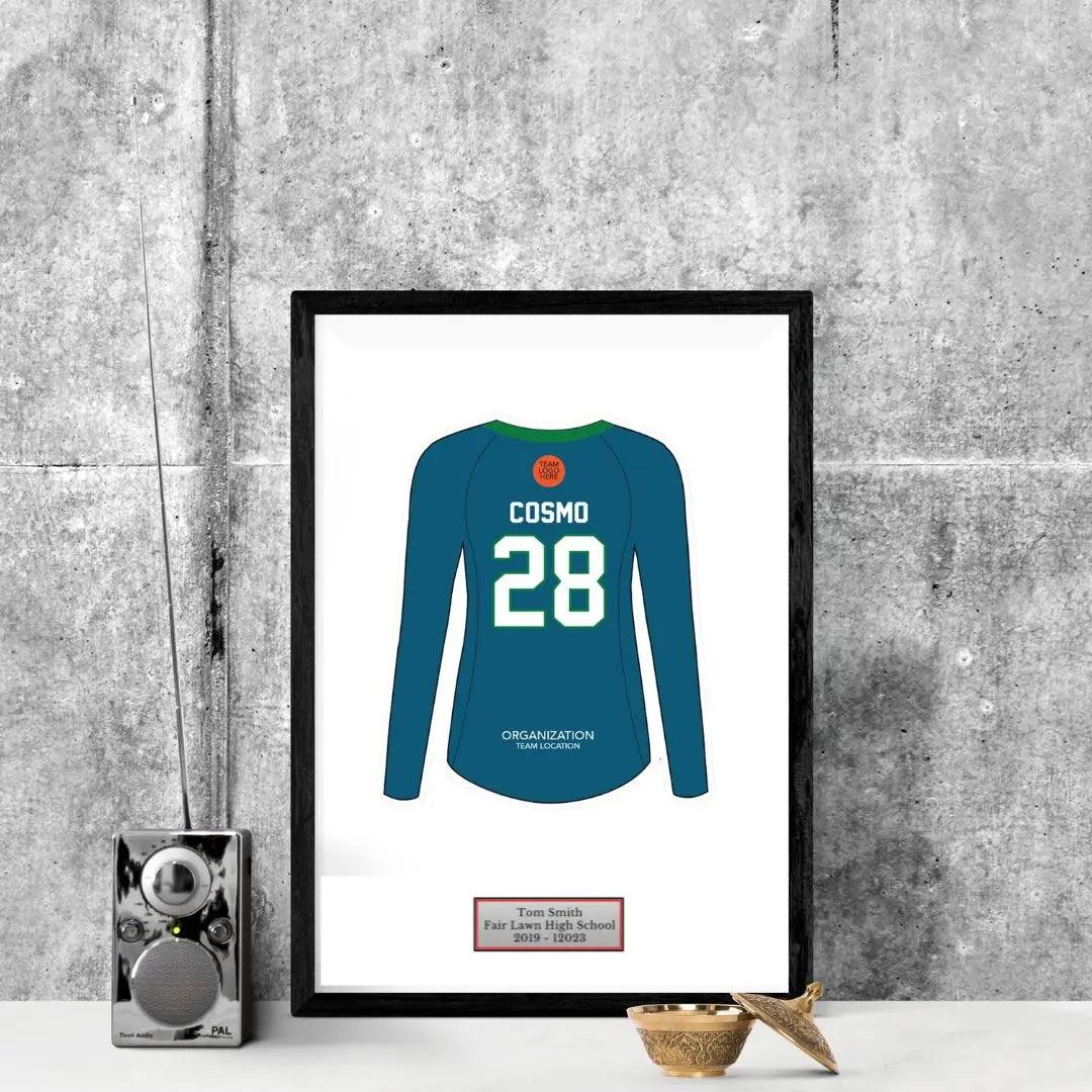 Volleyball college Senior Award Night Gift Idea Jersey Print Frame