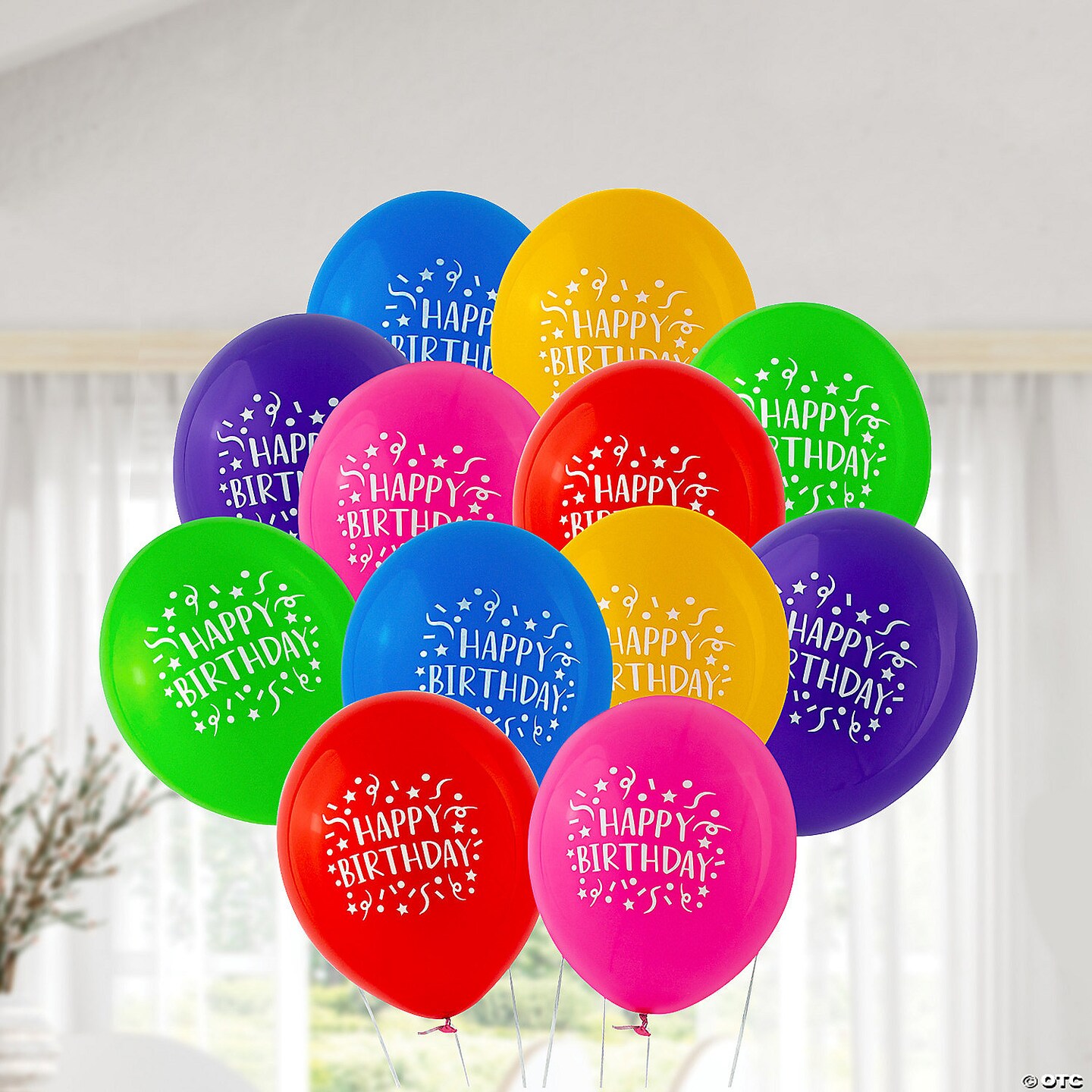 11&#x22; Bright Happy Birthday Latex Balloons 24 Pc.