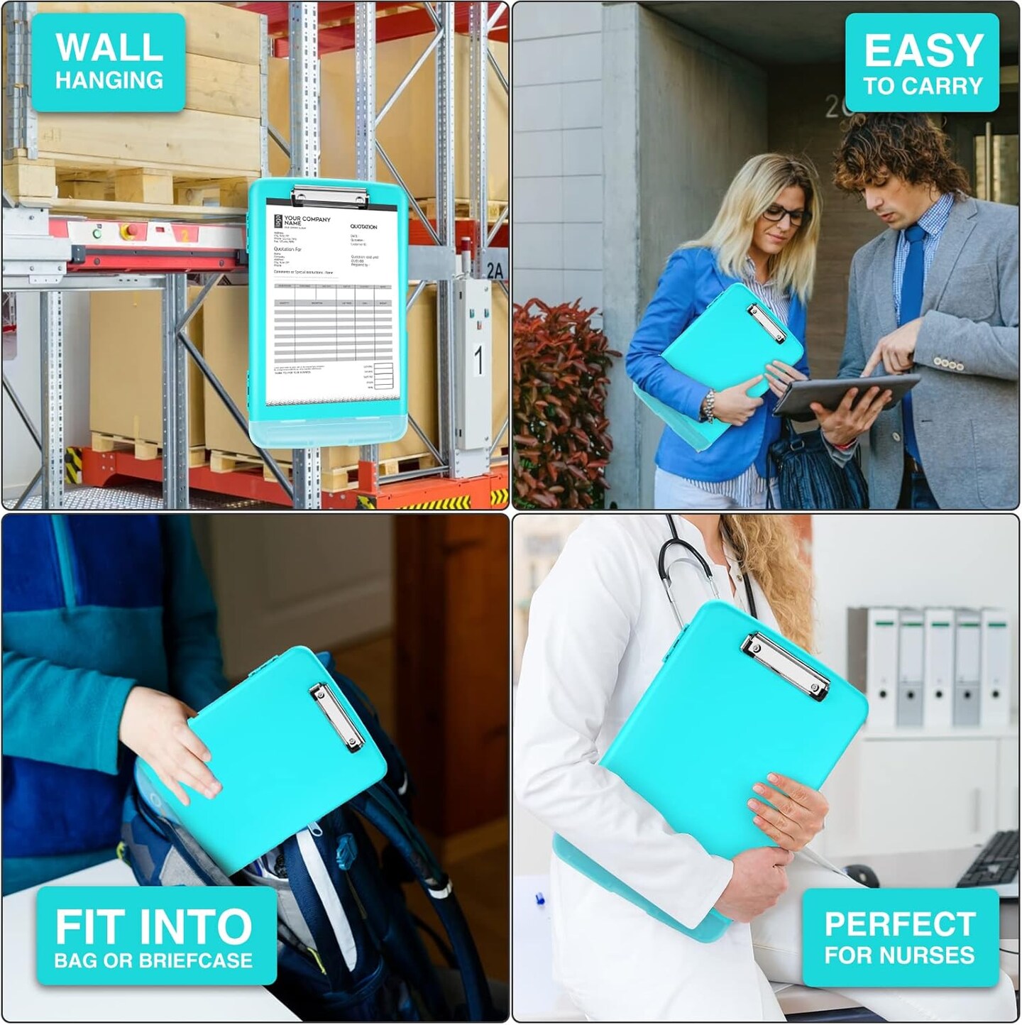 Clipboards with Storage, High Capacity Clip Boards 8.5x11 with Storage, Heavy Duty Nursing Clipboard Folder, Plastic Clipboard with Pen Holder for Women Teachers Work, School &#x26; Office Supplies