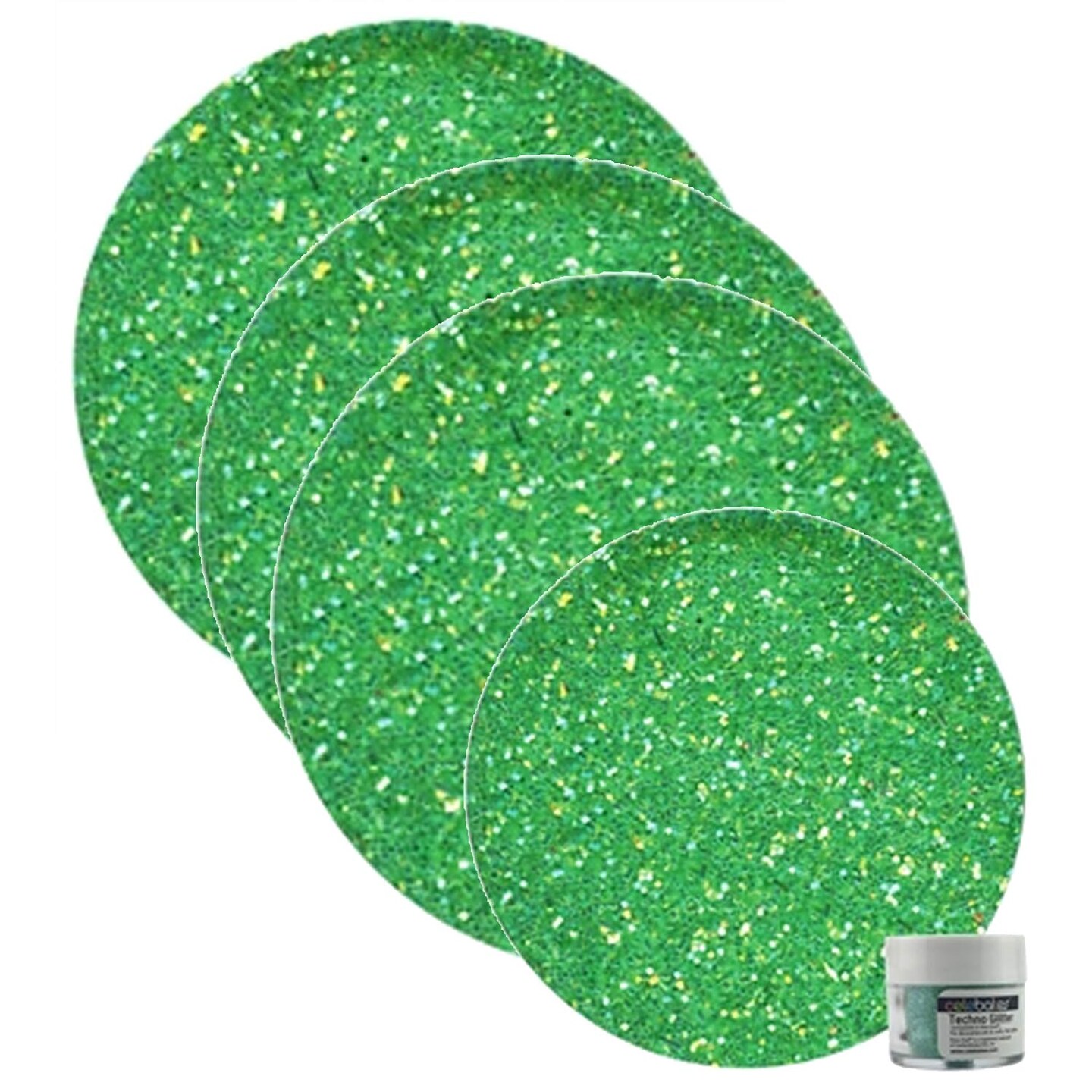 Green Rainbow Techno Glitter Cake Decoration 5 Grams