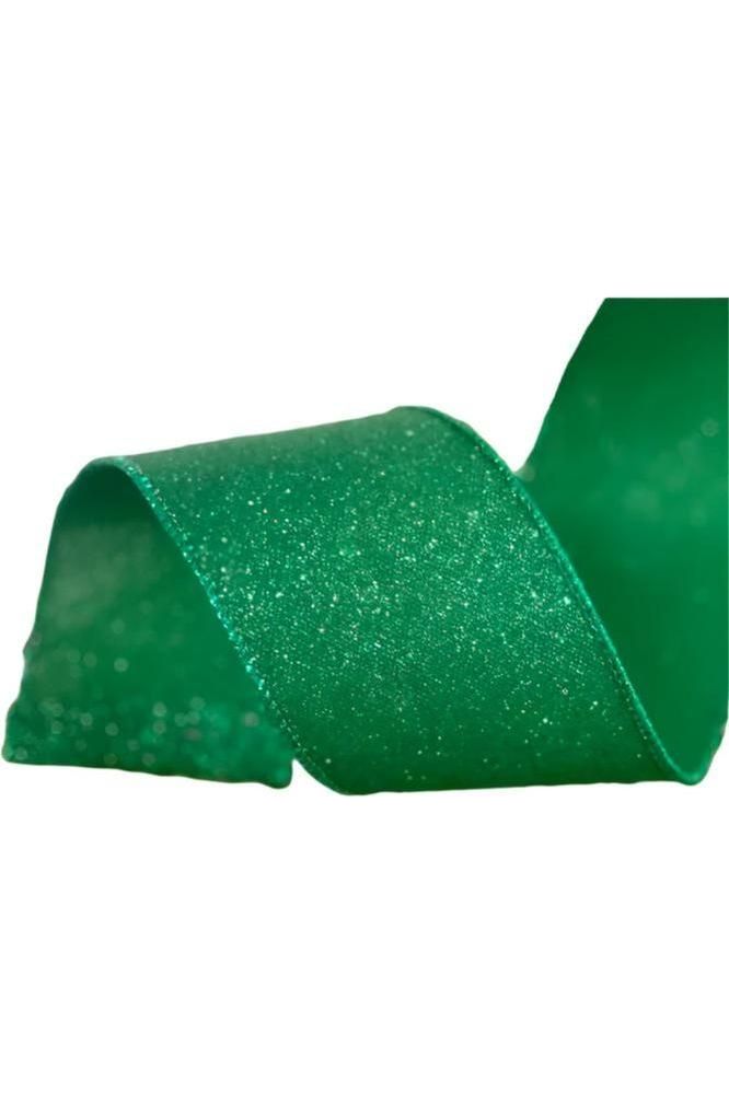2.5&#x22; Fine Glitter On Faux Royal: Emerald Green (10 Yards)