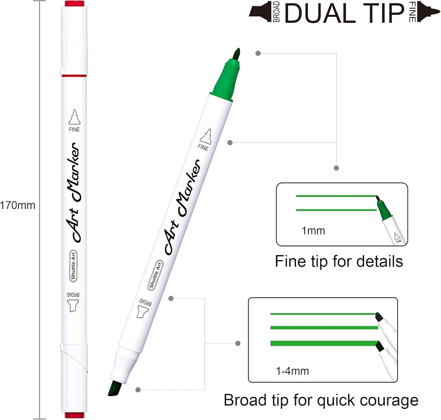 101 Colors Dual Tip Alcohol Based Art Markers,100 Colors plus 1 Blender Permanent Marker Pens Highlighters with Case Perfect for Illustration Adult Coloring Sketching and Card Making