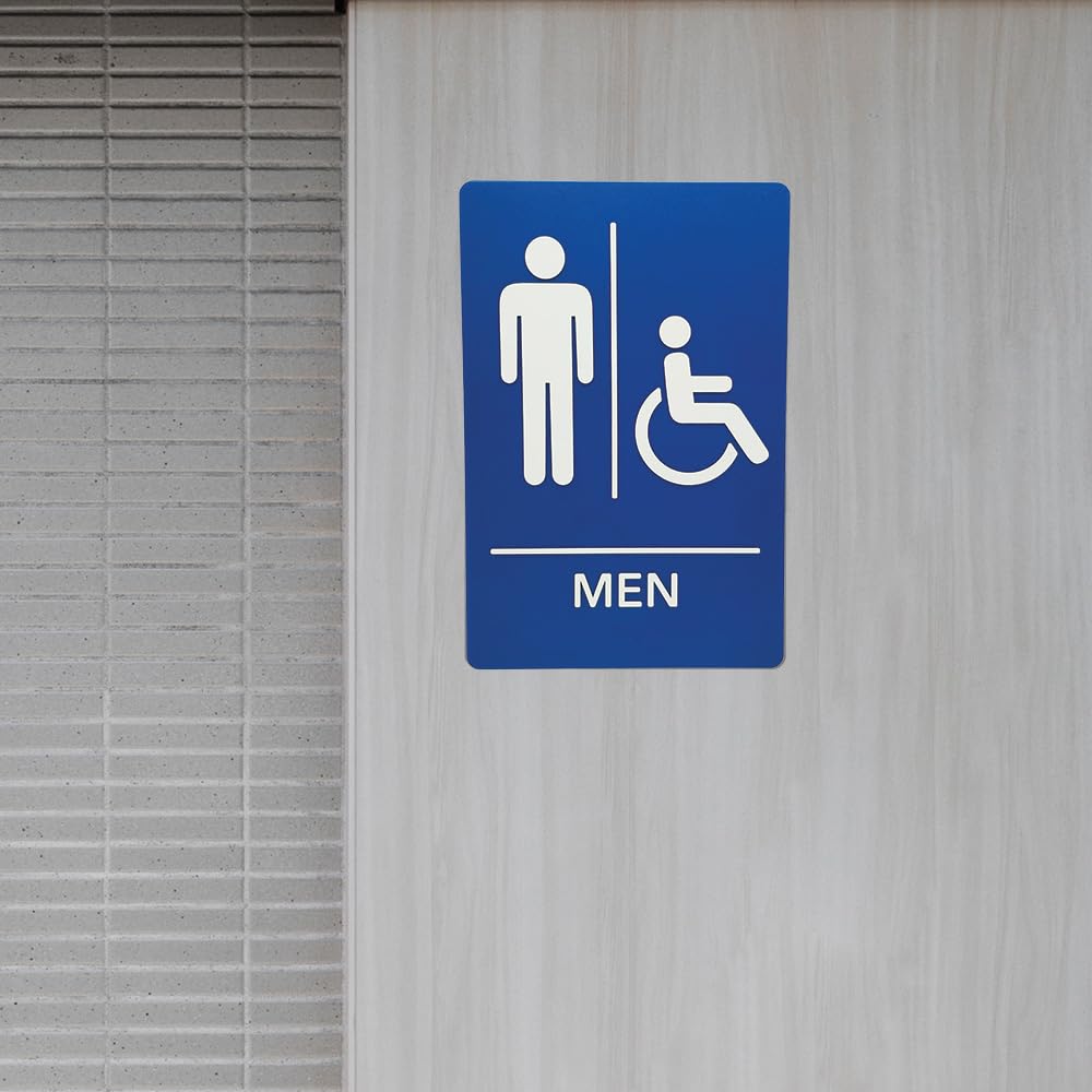 ADA-Compliant Wayfinding Signs – Durable, Non-Glare, Scratch-Resistant & Ready to Install. Featuring Grade 2 Braille & Raised Tactile Text, These Premade Signs Ensure Easy Compliance for Businesses 2 Pack