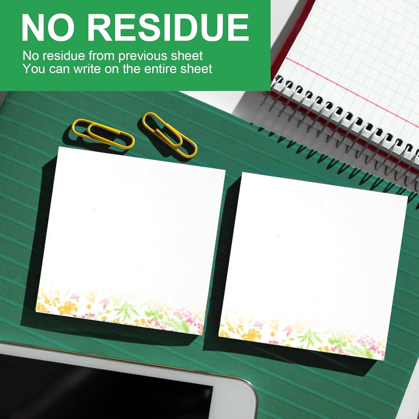 Artsy Pads, Cute Sticky Notes 3x3, 12 Pads of 50 Sheets, Floral Sticky Notes Cute for All Occasions. Perfect Planner Accessories, Phone Message Pads for Office, VL-FSN-134