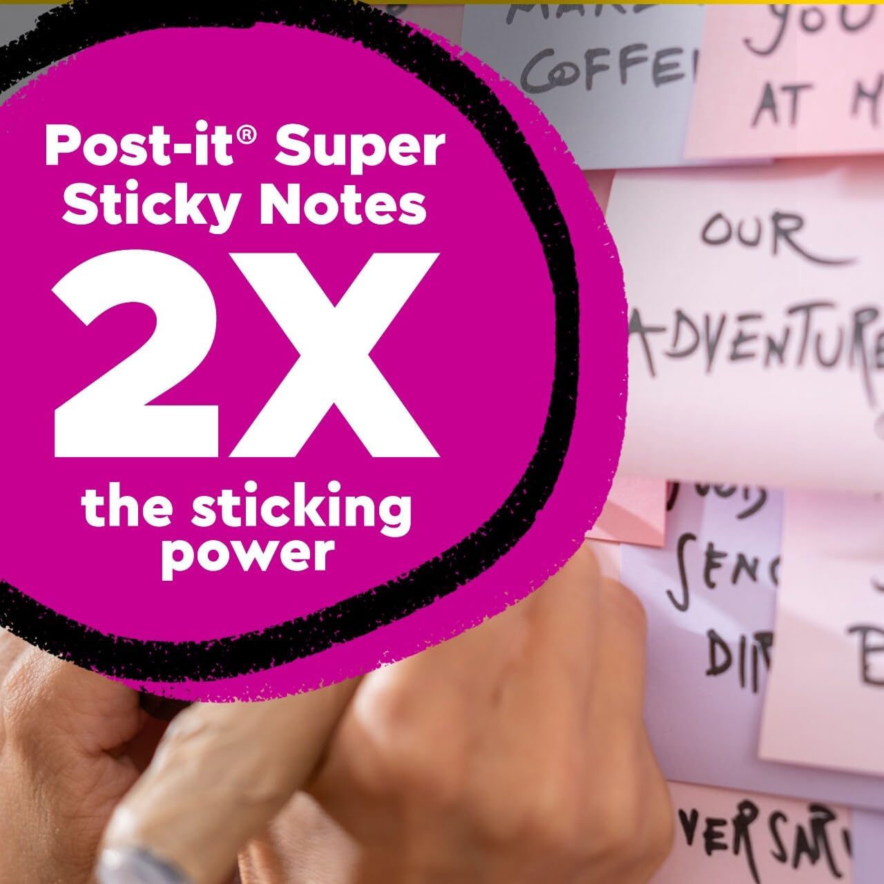 100% Recycled Paper Super Sticky Pop-up Notes, 18 Sticky Note Pads, 3 in. x 3 in.,Wanderlust Pastels, School Supplies and Office Products