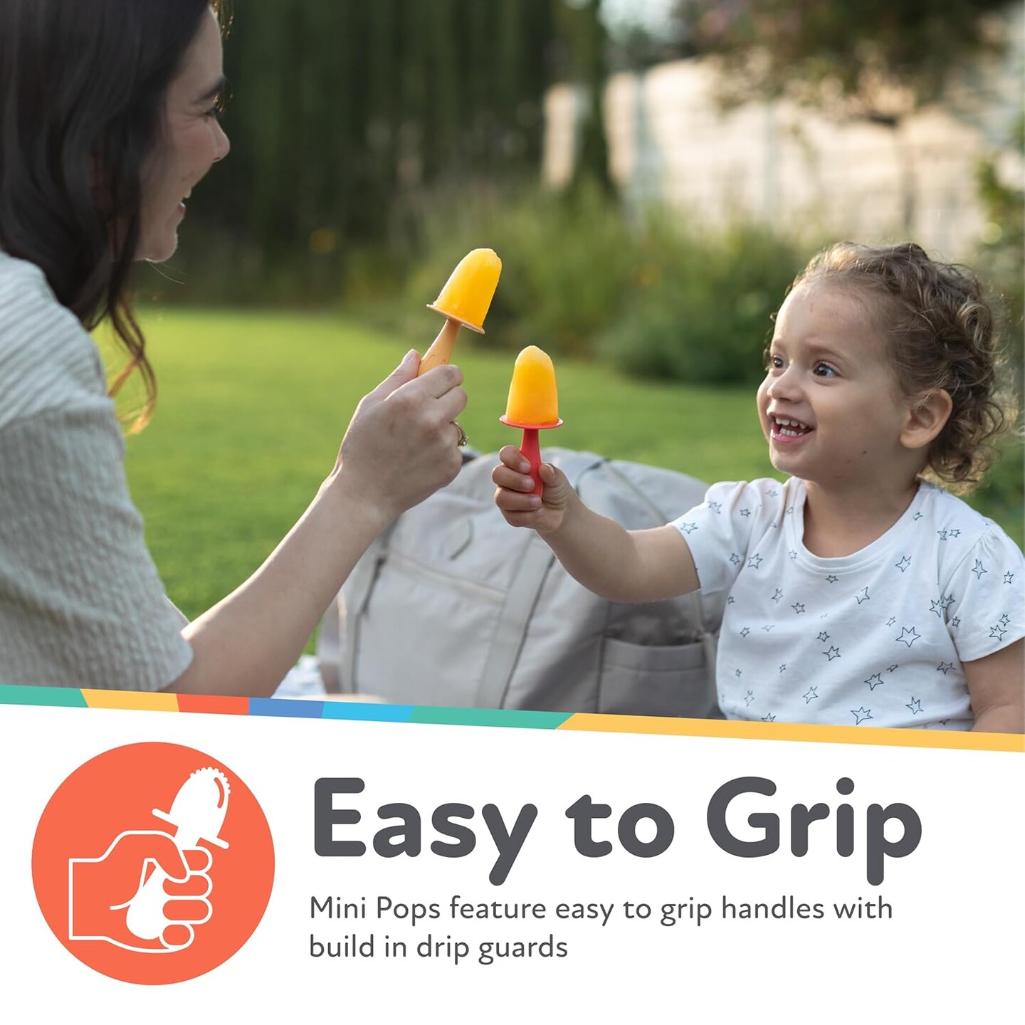 Stick Pops - (4-Count) Silicone Popsicle Molds for Toddlers and Babies 4+ Months - Easy to Make Frozen Treats or Baby Teething Relief