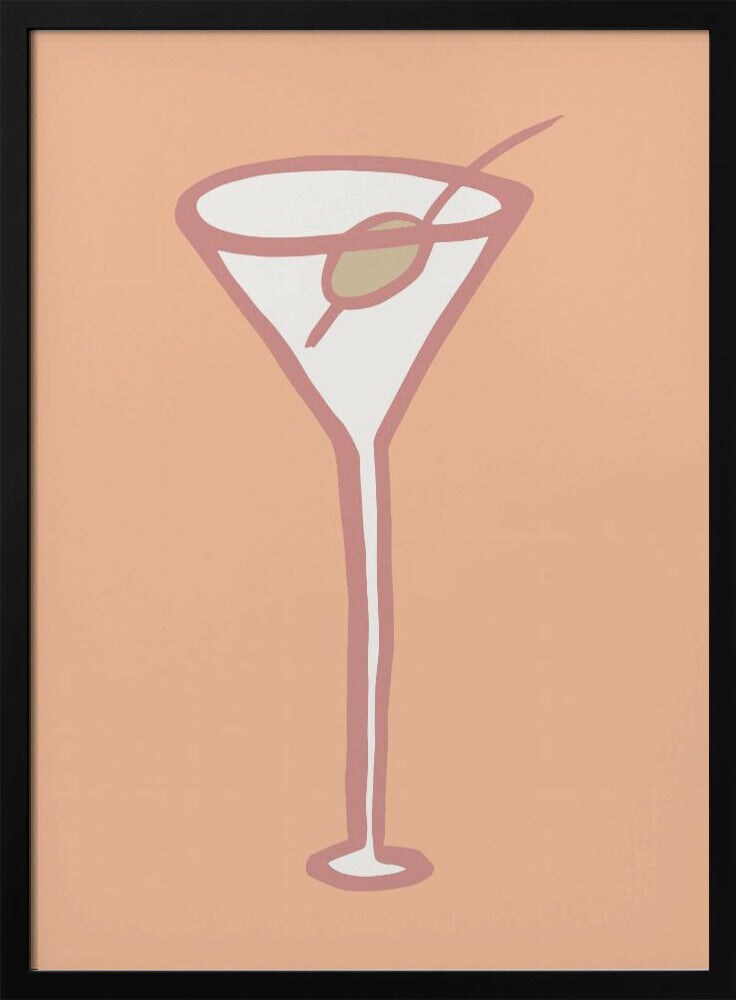 Olive In Glass Peach Fuzz Poster - Pictufy Studio 24x36 Black Framed Art | Home or Office Art