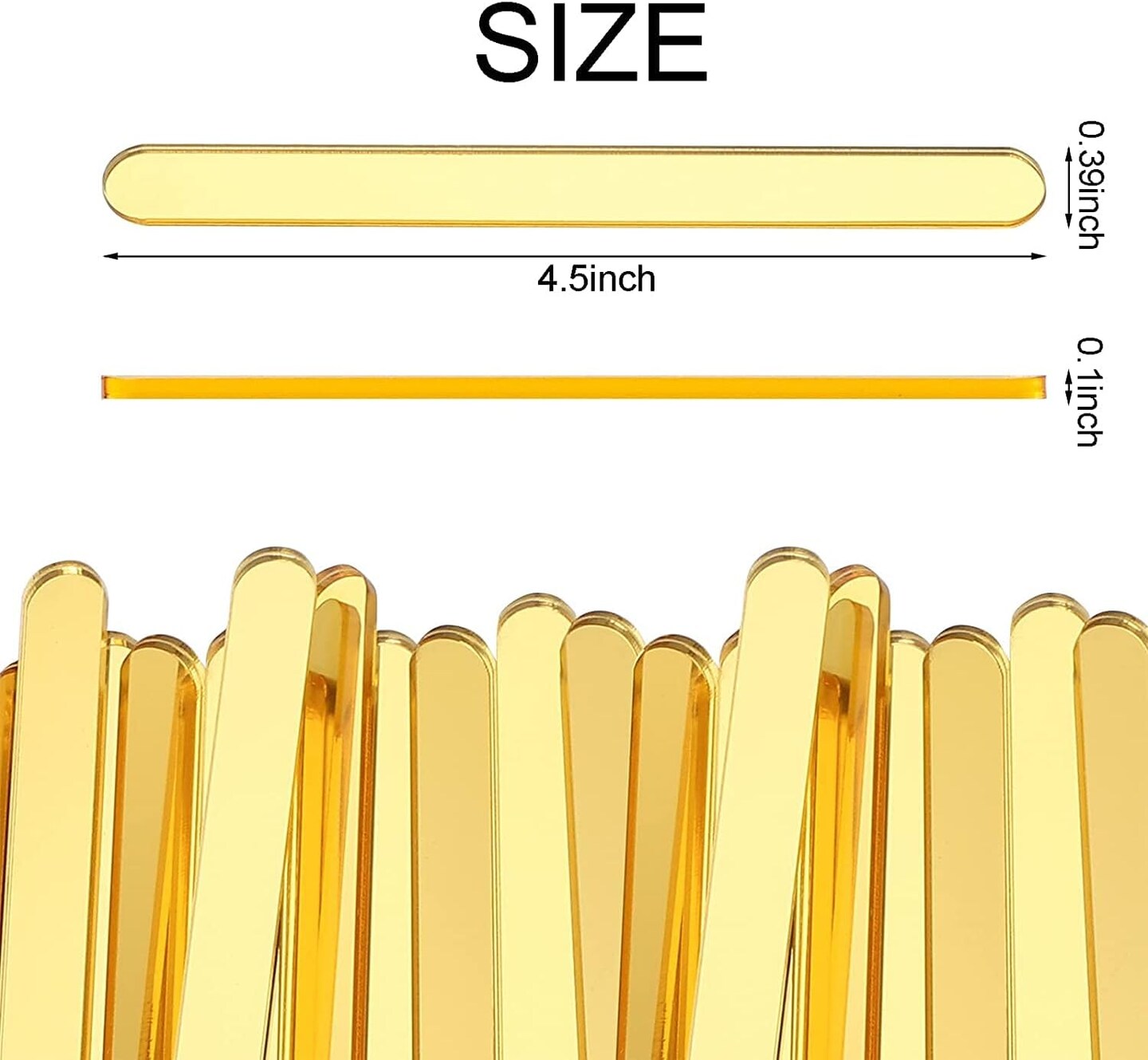 30pcs Acrylic Cakesicle Popsicle Sticks, Plastic Gold Popsicle Sticks for Cakesicles, Reusable Popsicle Mold Sticks, 4.5&#x201C; Cake Pop Ice Cream Sticks Bulk for Home Cake Candy Gifts Party Craft