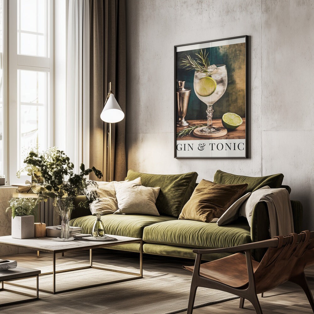 Gin &#x26;amp; Tonic - Andreas Magnusson 24x36 Black Framed Art | Home or Office Art