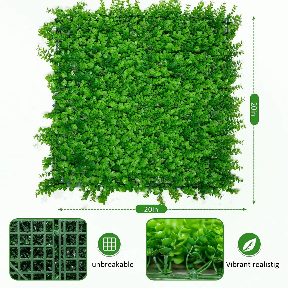 20ct 20" Artificial Boxwood Grass Wall Backdrop Panels