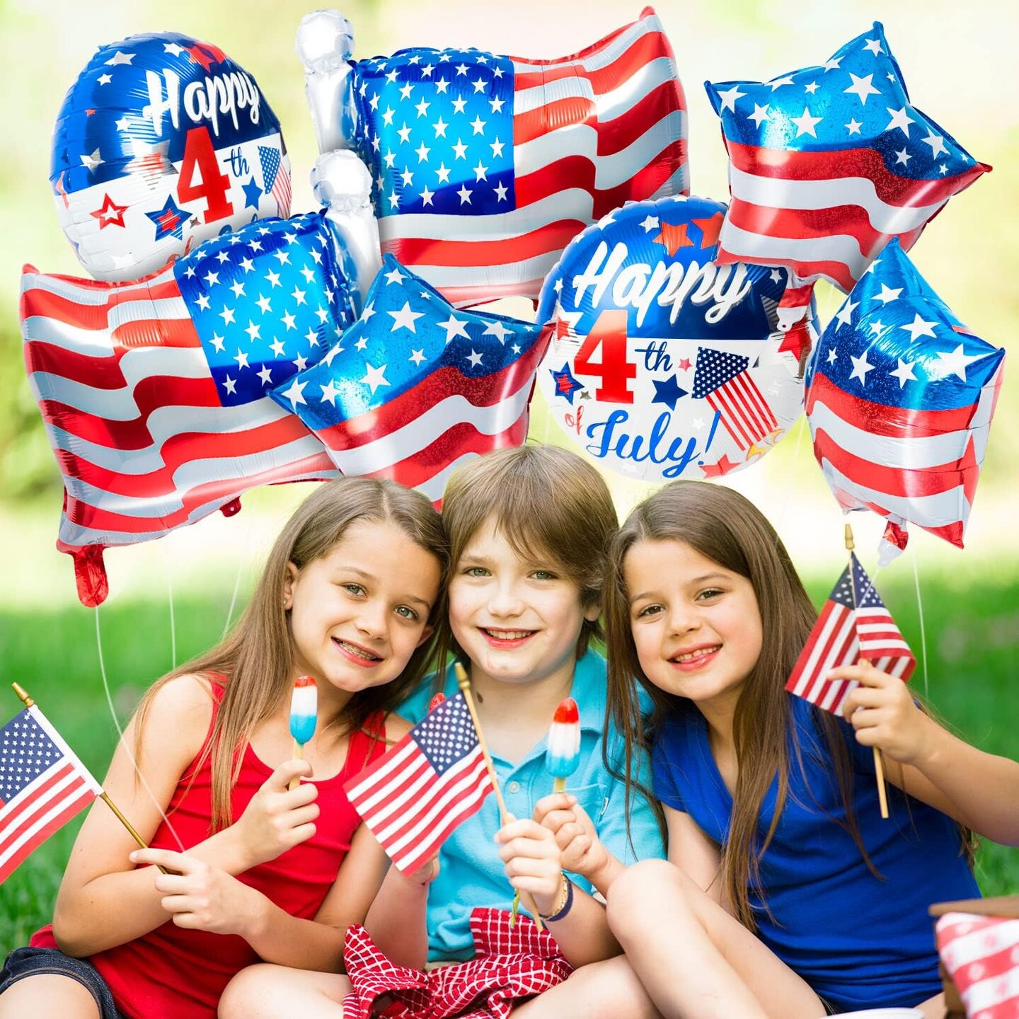 12 Pcs Fourth of July Balloons, Independence Day Balloon American Patriotic Party Balloon Red White Blue, 4th of July Balloons for Party Decorations Supplies