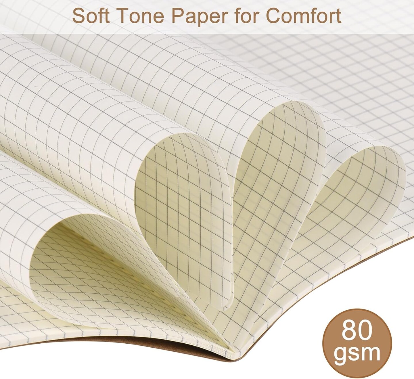 100 Pack A5 Kraft Notebooks Bulk, 8.15x5.5 Inches Graph Paper Journaling Notebooks, Notebooks for Work, Composition Notebooks for School, Journal Notebooks for Office