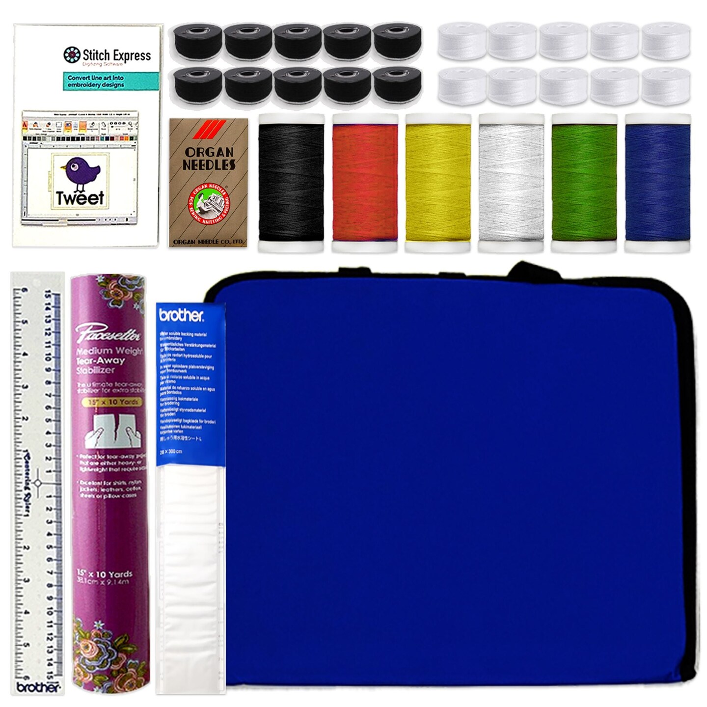 POOLIN EOC05 4in x 9.2in Embroidery Machine with Thread &#x26; Digitizing Bundle