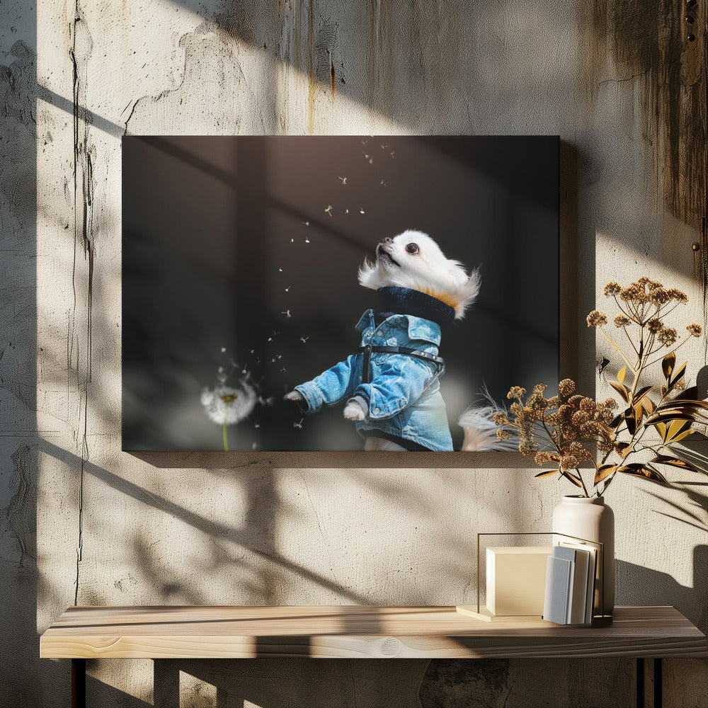 Fluffy - Lienjp 24x36 Black Framed Art | Home or Office Art