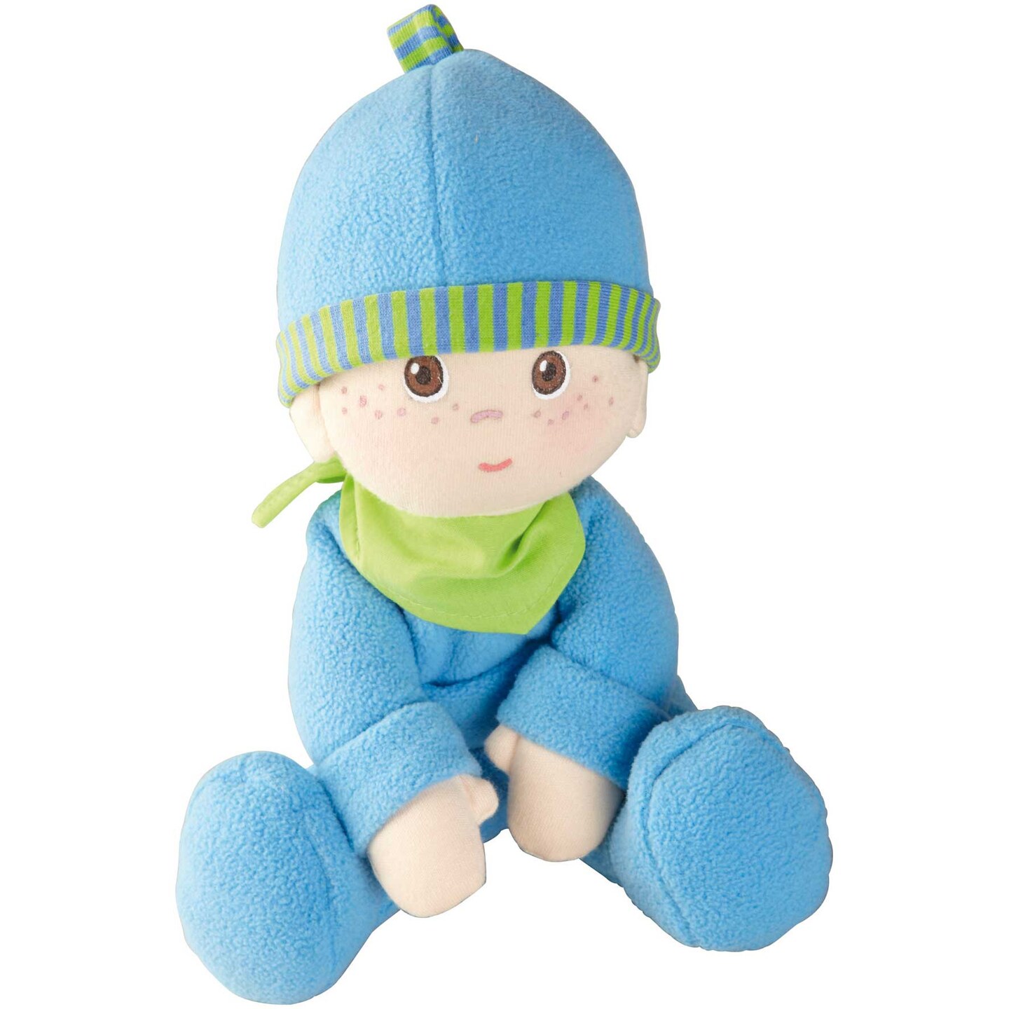 HABA Snug-Up Soft Plush Luis First Baby Doll 8" - Perfect Newborn and Infant Toy, Ideal Boy Doll for Baby Shower Gift
