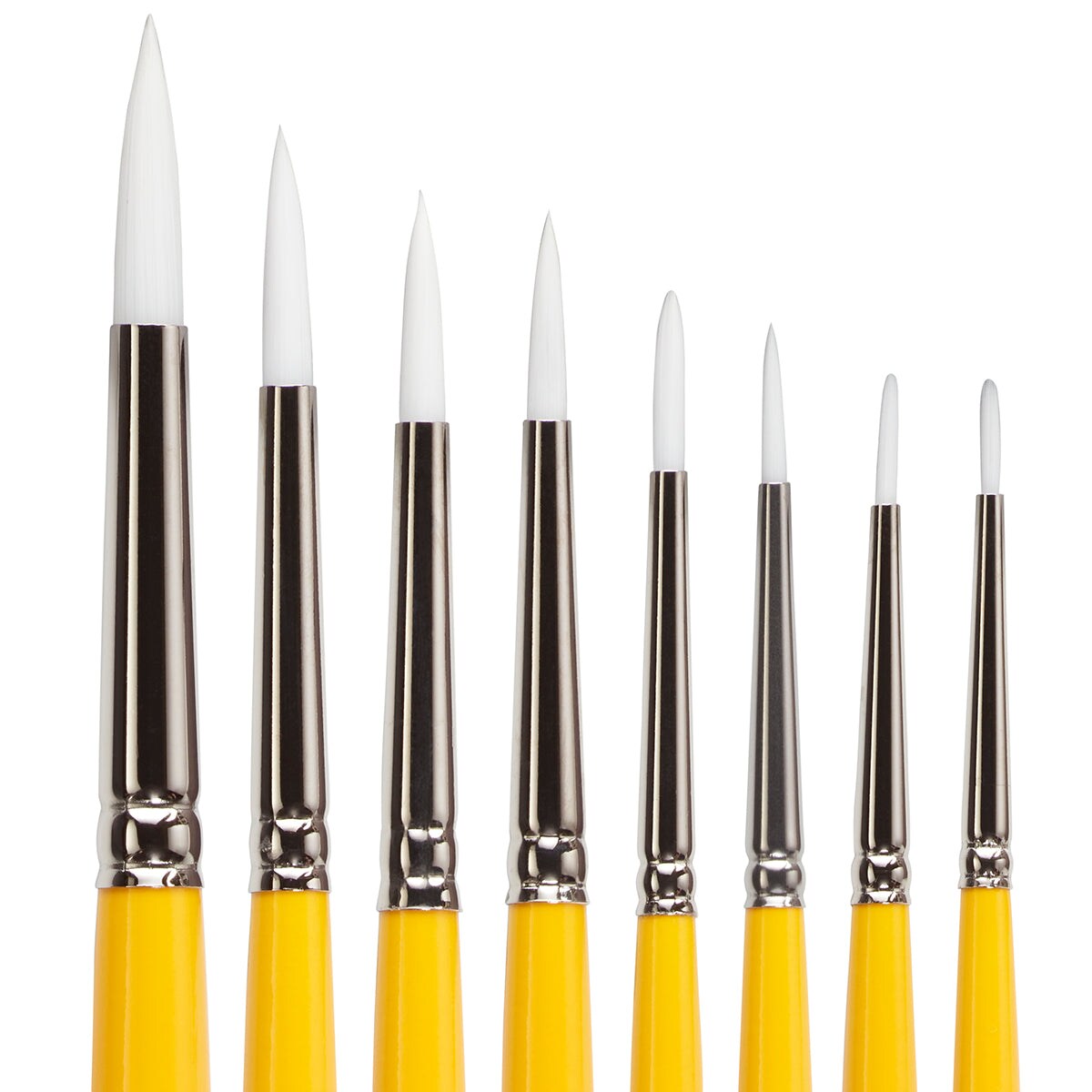 KINGART&#xAE; White Nylon 7950 Round Set, 8 pc