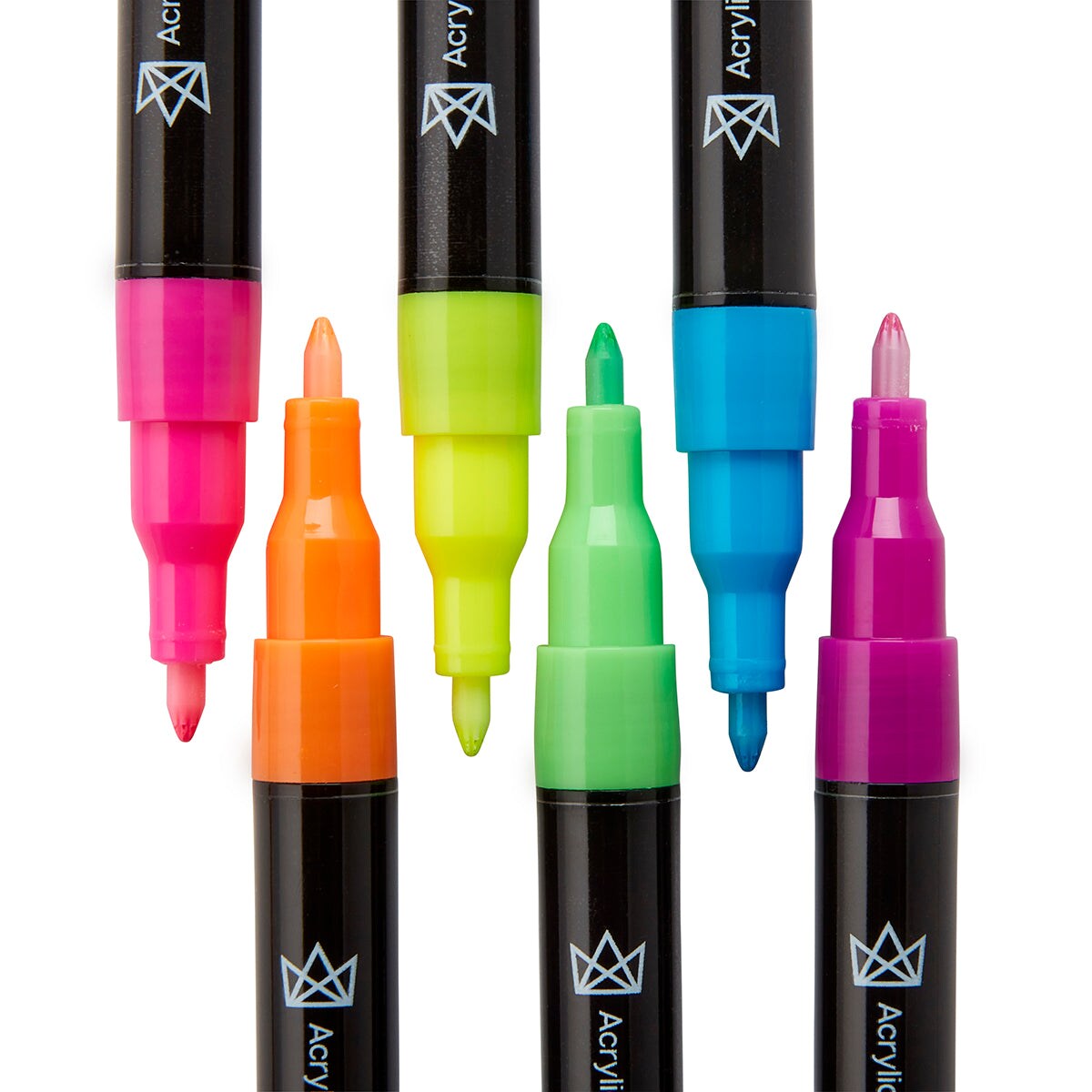 KINGART&#xAE; PRO Paint Pens Extra Fine Tip, 6 Neon Colors