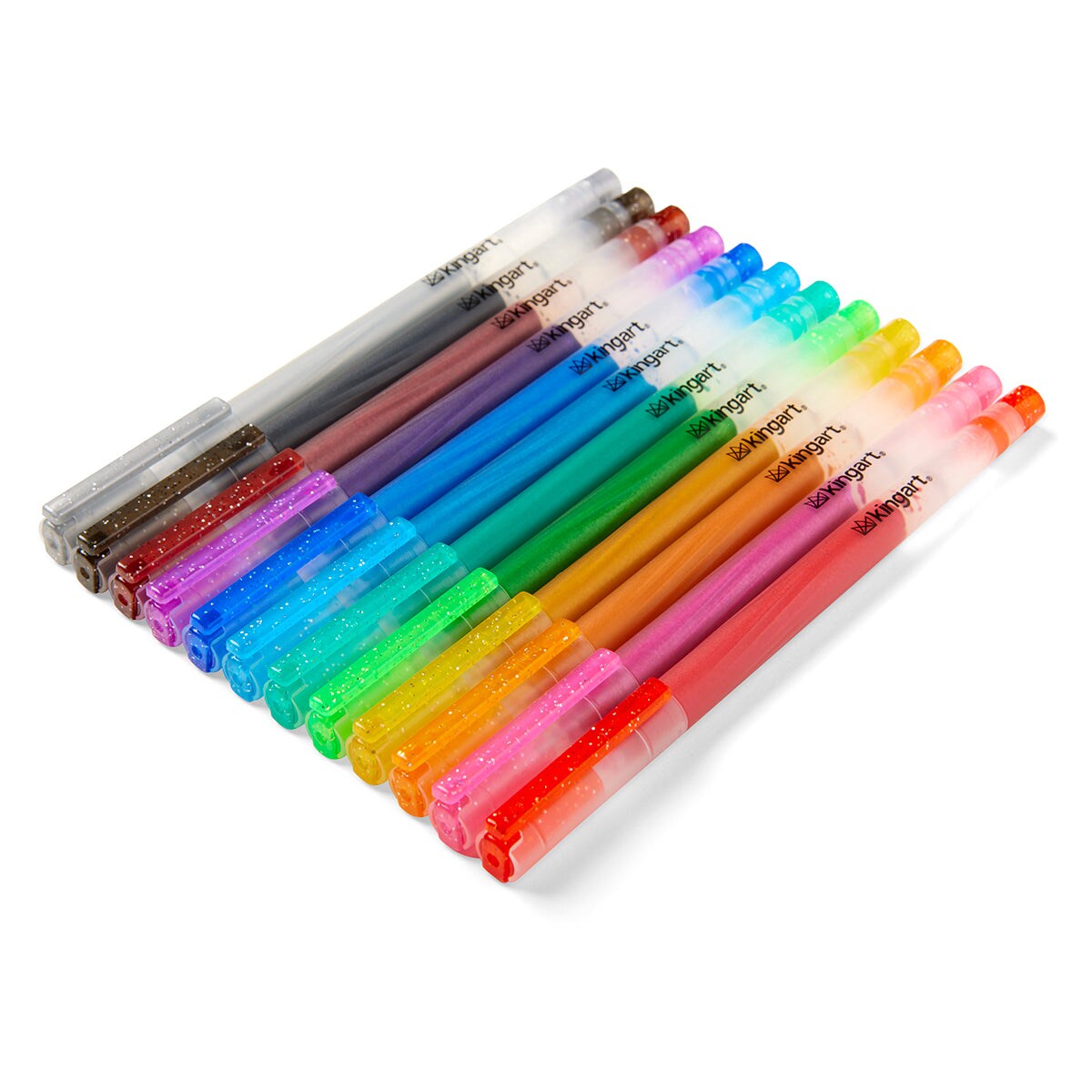 KINGART&#xAE; Gel Pens 12 Glitter Colors