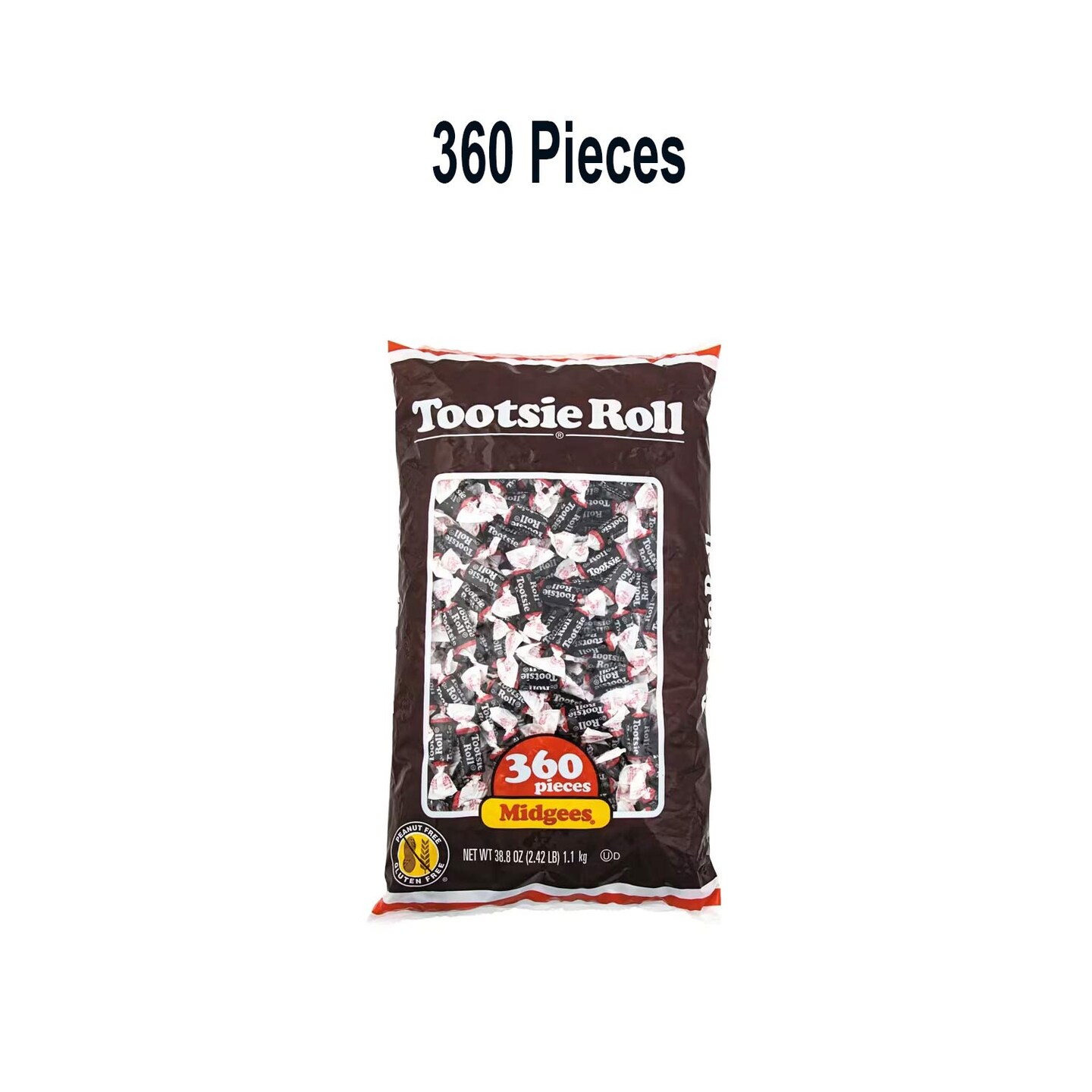 2 lbs. 11 oz. Bulk 360 Pc Tootsie Roll Midgees Chocolate Candy