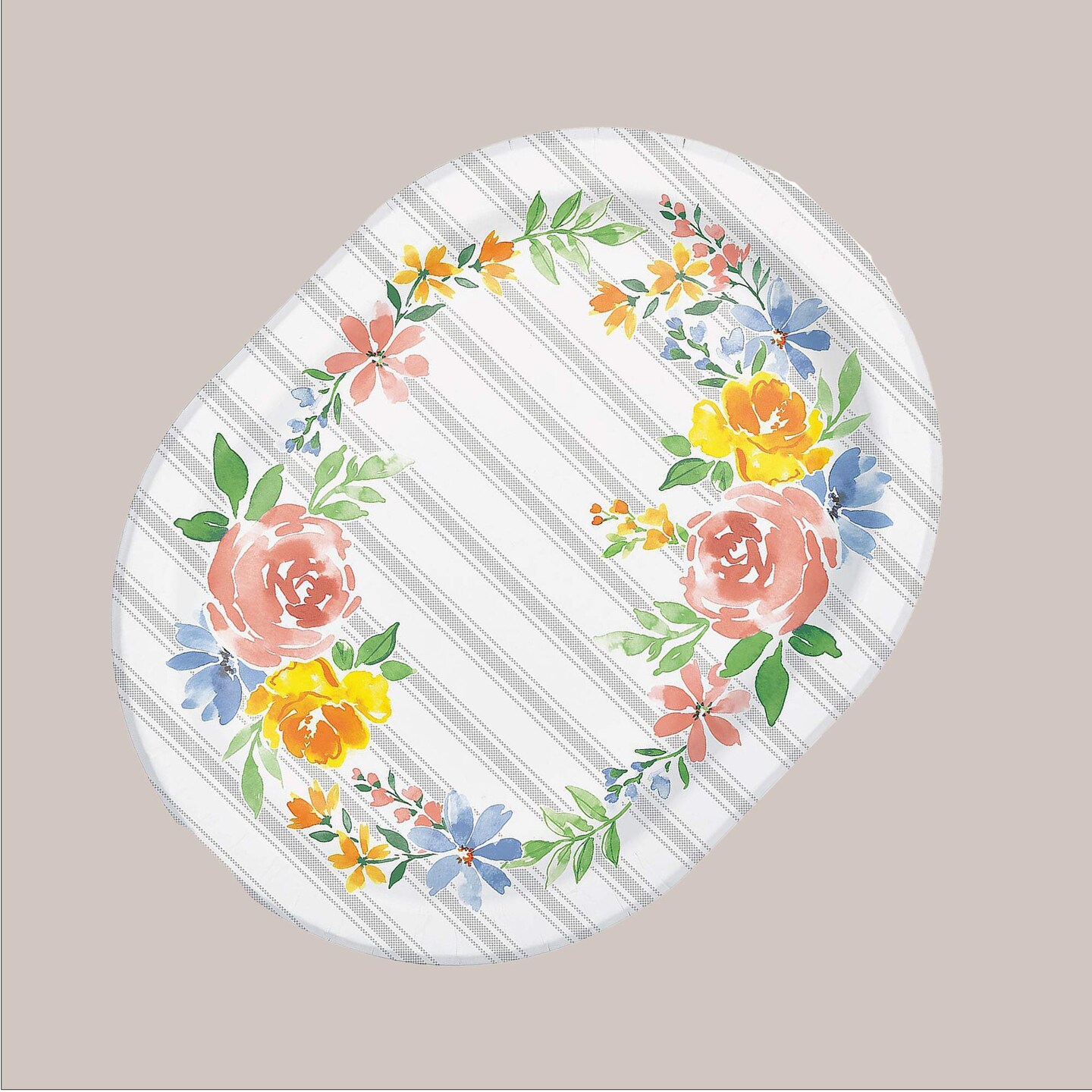 9.25&#x22; x 12&#x22; 24 Count Floral Spring Cottage Oval Platters