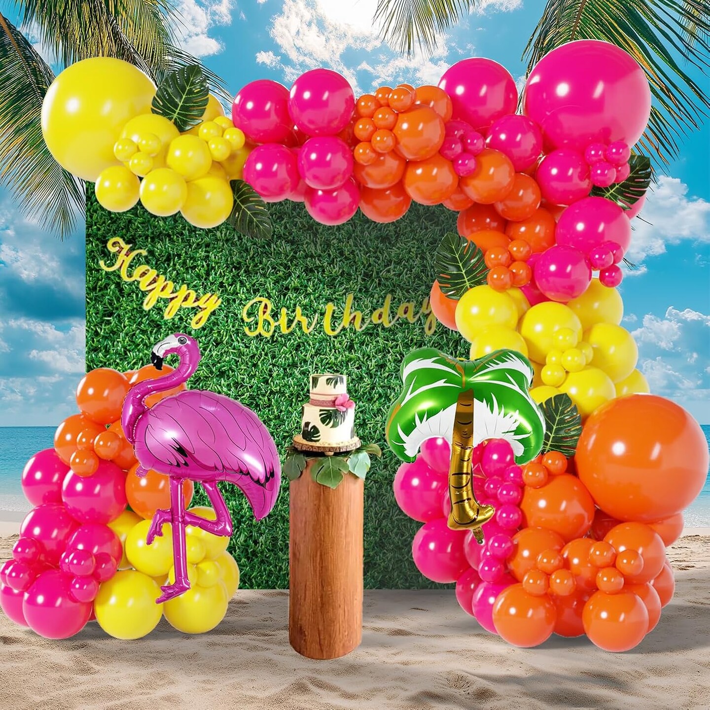 134PCS Tropical Aloha Balloon Arch Garland