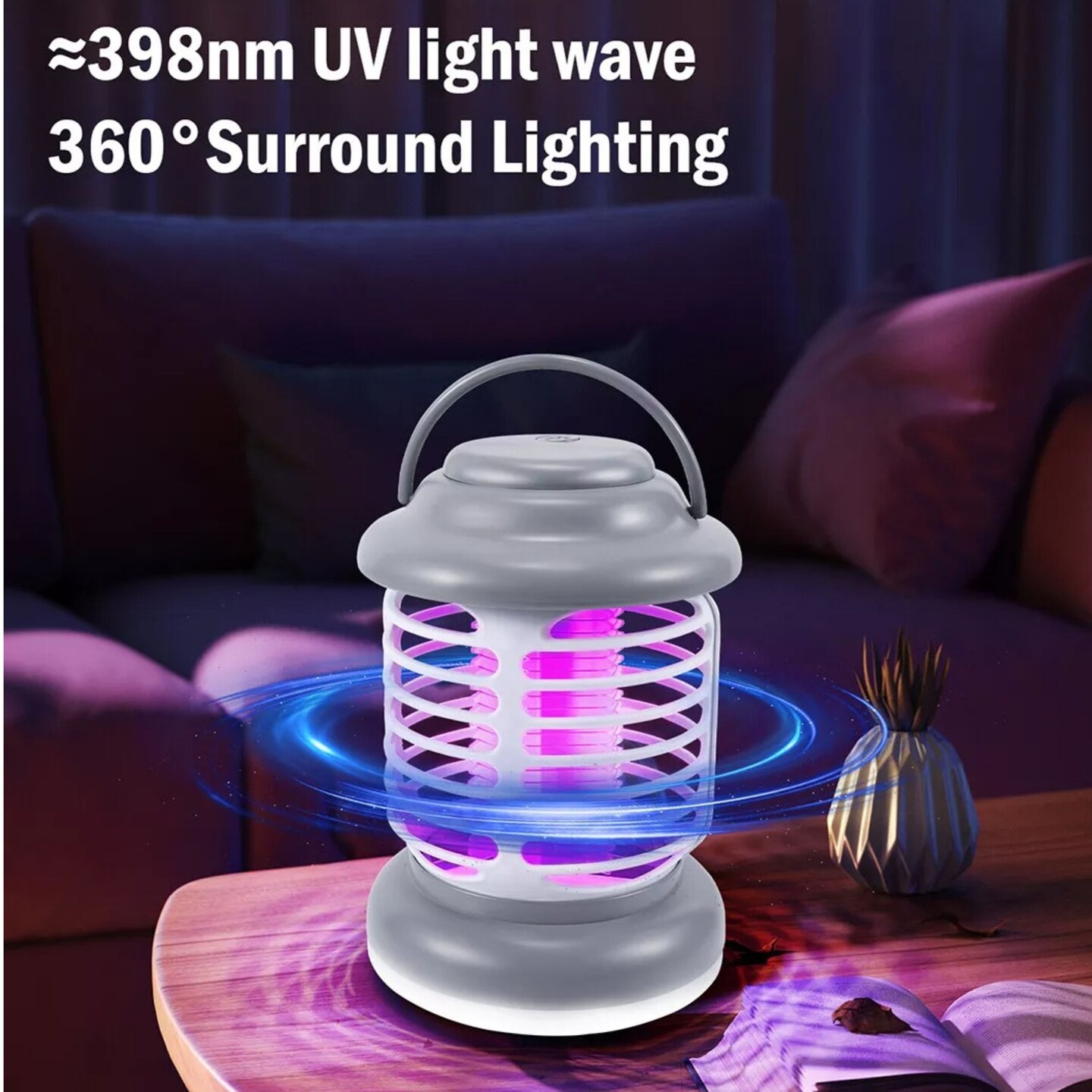 8-Bead LED Mosquito Killer Lamp USB Chargeable Night Light