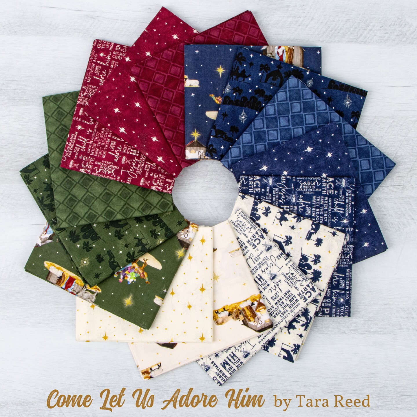 Tonal in Navy (c16313-navy) | Come Let Us Adore Him | Tara Reed | Riley Blake