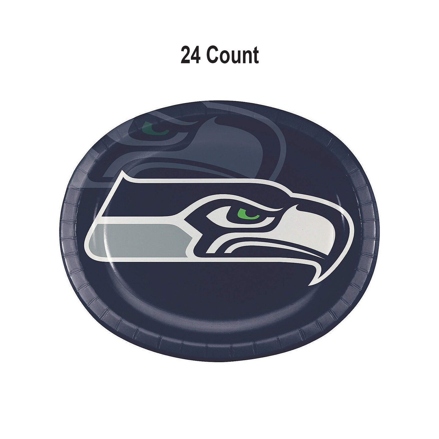 10 Inch Seattle Seahawks Oval Paper Plates for Tailgate Party Supplies 24 Pack