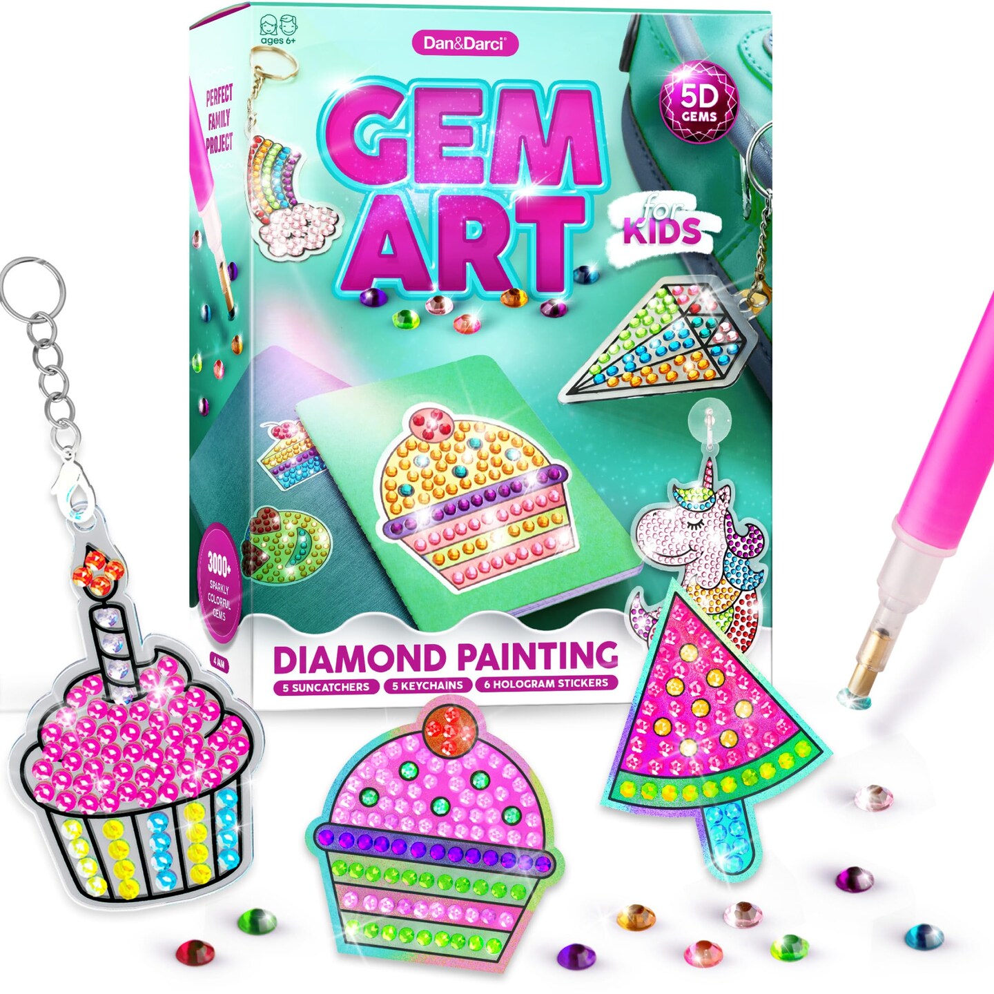 Diamond Art Kit for Kids - Gem Painting - Arts & Crafts Kits for Ages 6-12 - Gifts for 6, 7, 8, 9, 10, 11, 12 Year Old Boy & Girl - Girls Birthday Toys Gift Ideas - Craft Activities