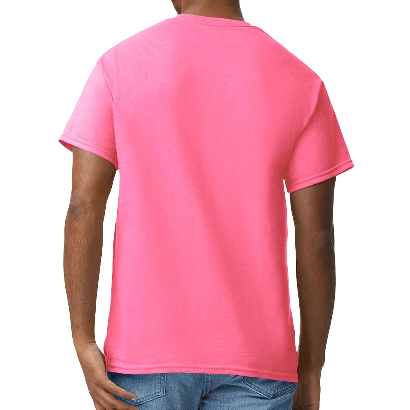 Gildan Ultra Cotton T-shirt, High Visibility Workwear Casual Safety Pink tee