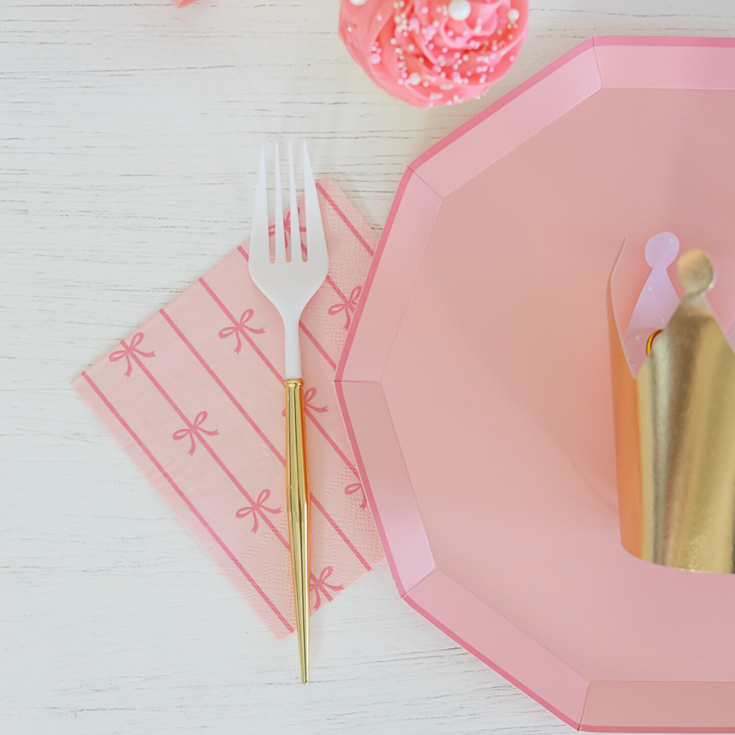 PETAL PINK SIGNATURE BOW SMALL NAPKINS