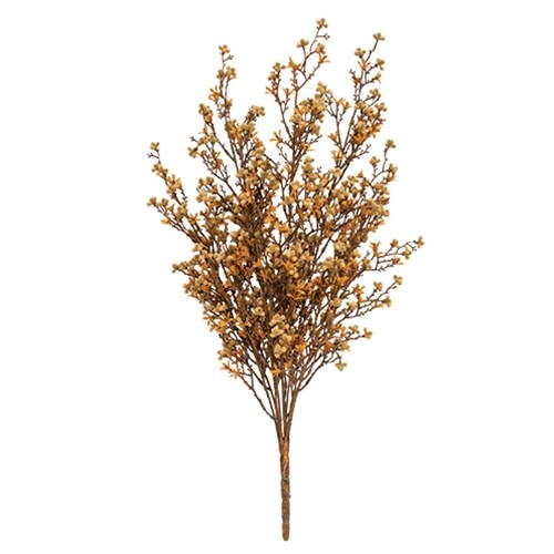 Earth-tone Star Flower Berry Bush with Delicate Plastic Flowers