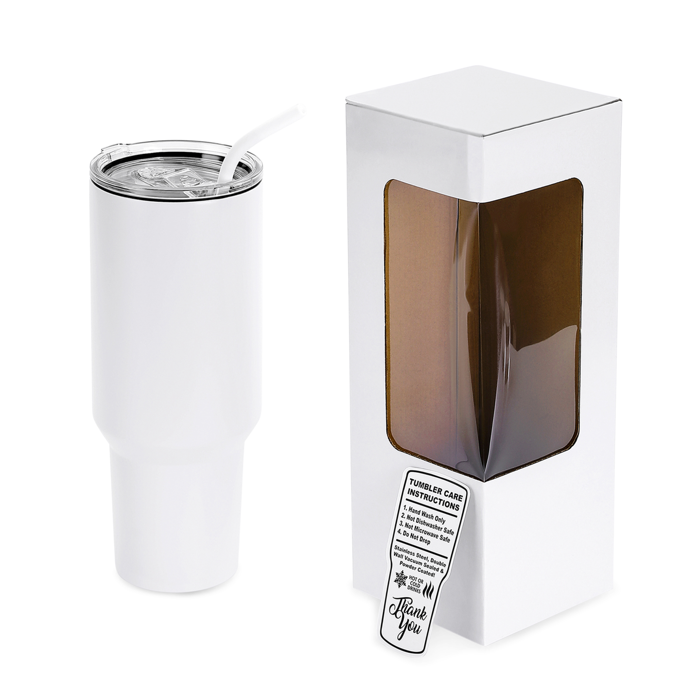 Makerflo 40 oz Powder Coated Tumbler with Sliding Splash &#x26; Leak Proof Lid and Handle Sold Separately, Ideal for Craft and Personalization (Laser Engraving, UV DTF, Epoxy, and Vinyl)