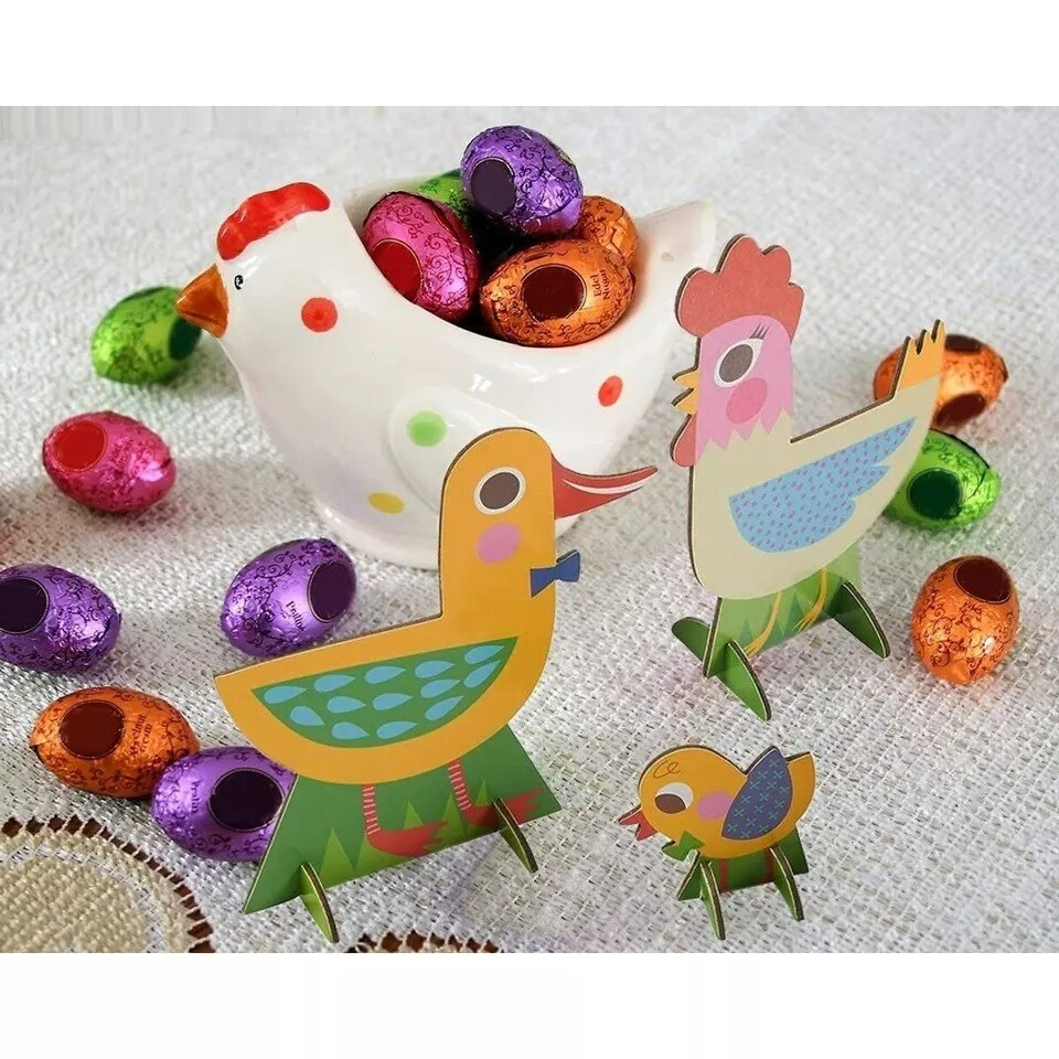 8x Easter 3D Farm Animal Paper Jigsaw Puzzles for Kids Ages 3+ Spring Decoration