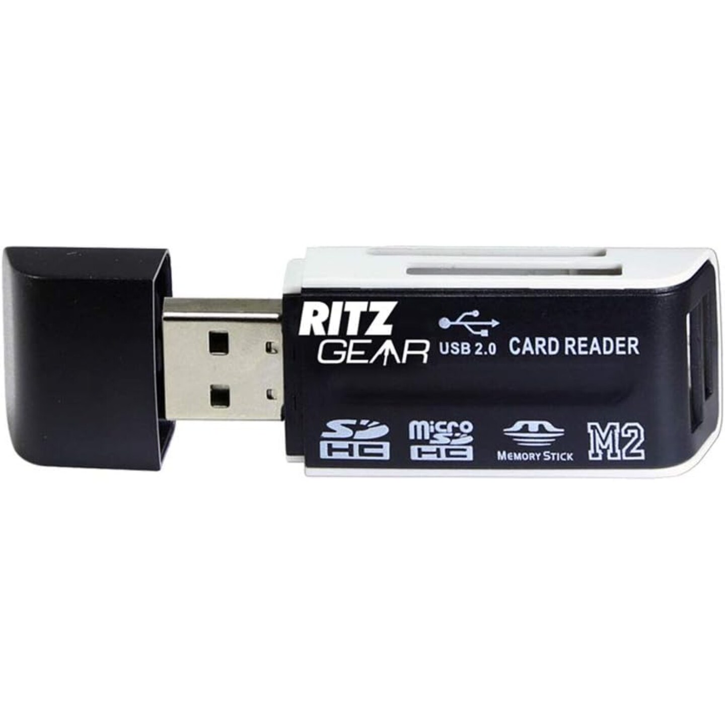 Ritz Gear Dual USB SD Card Reader 4-in-1 SD Memory Card Reader USB 2.0