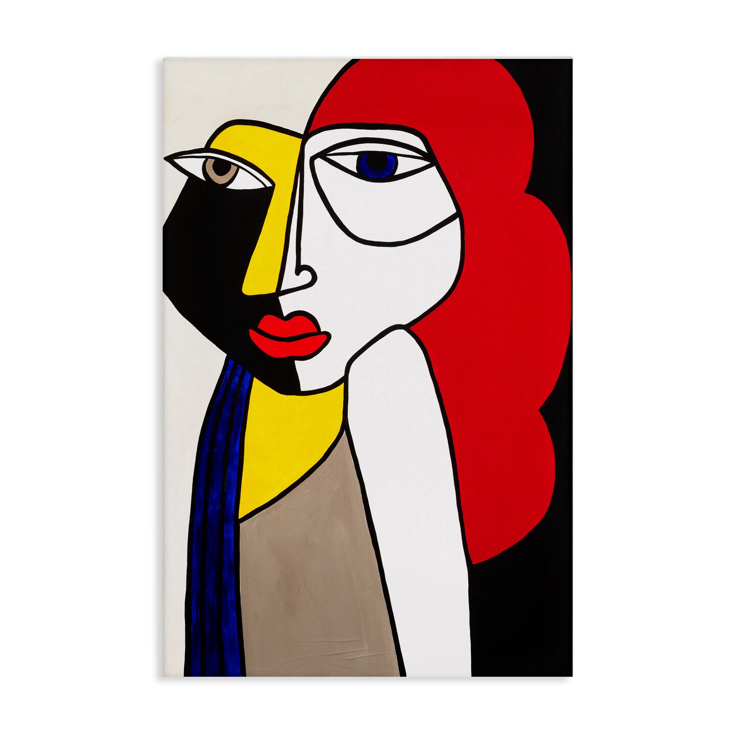 Stupell Industries Her Abstract Cubism Face Canvas Wall Art Design by Ruth Fromstein