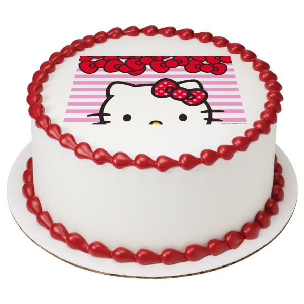 Hello Kitty PhotoCake&#xAE; Edible Cake Topper Icing Image for 8 inch round cake or larger