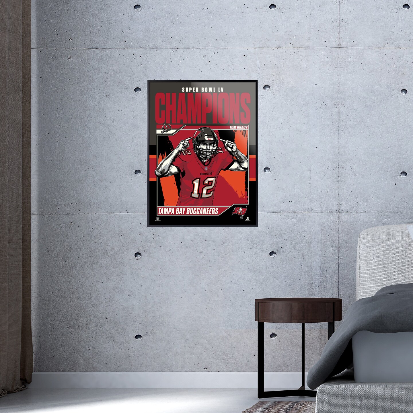 Phenom Gallery Tampa Bay Buccaneers Super Bowl LV Champs Tom Brady 18&#x22; x 24&#x22; Deluxe Framed Serigraph