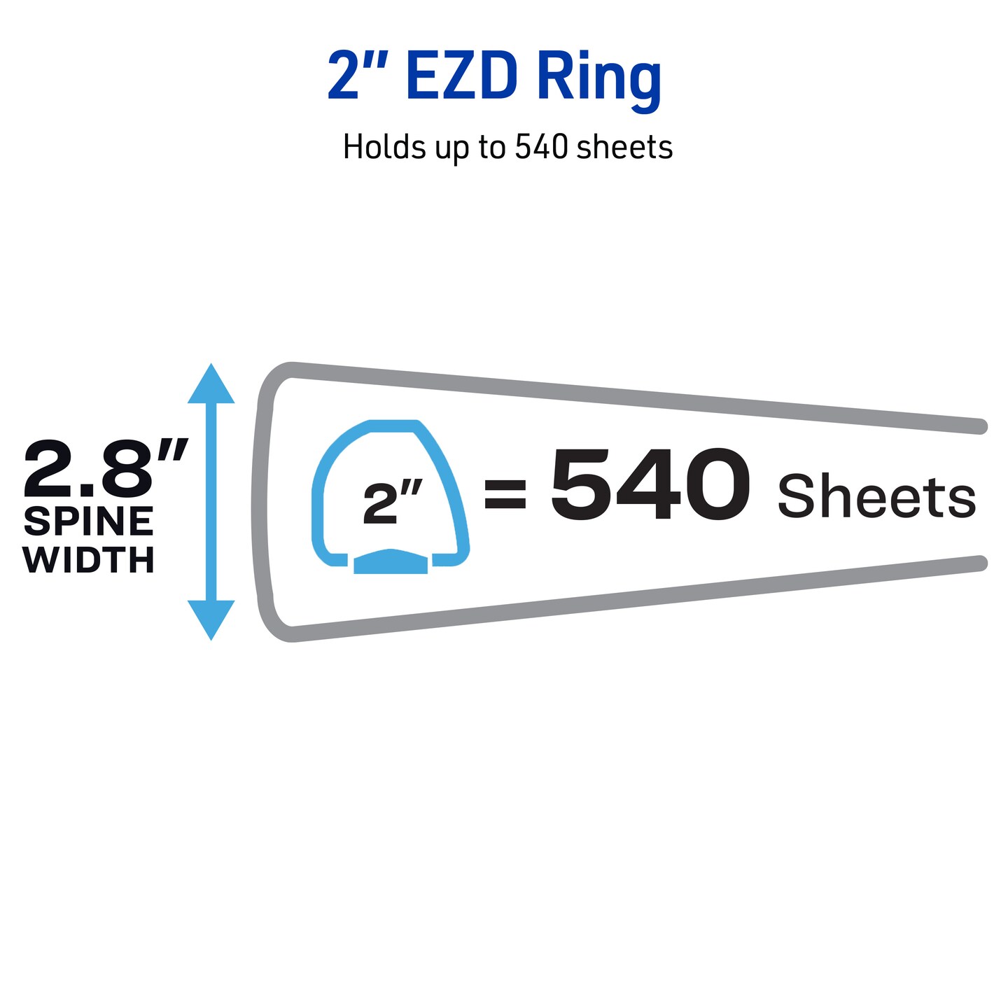 Avery Heavy-Duty View 3 Ring Binder, 2 Inch One Touch EZD Rings, 540-Sheet Capacity, 2.8 Inch Wide Spine, Customizable Clear Cover and Spine, 1 Green Binder (79683)