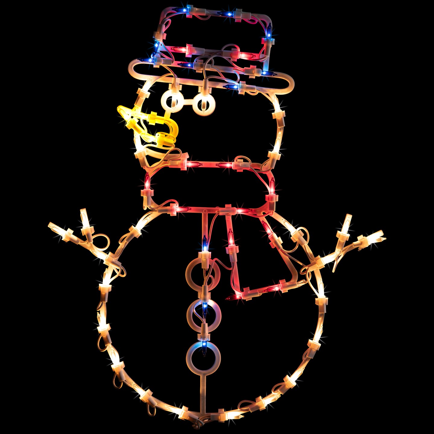 Northlight Lighted Snowman Window Silhouette Christmas Decoration - 18&#x22; - Multi Lights