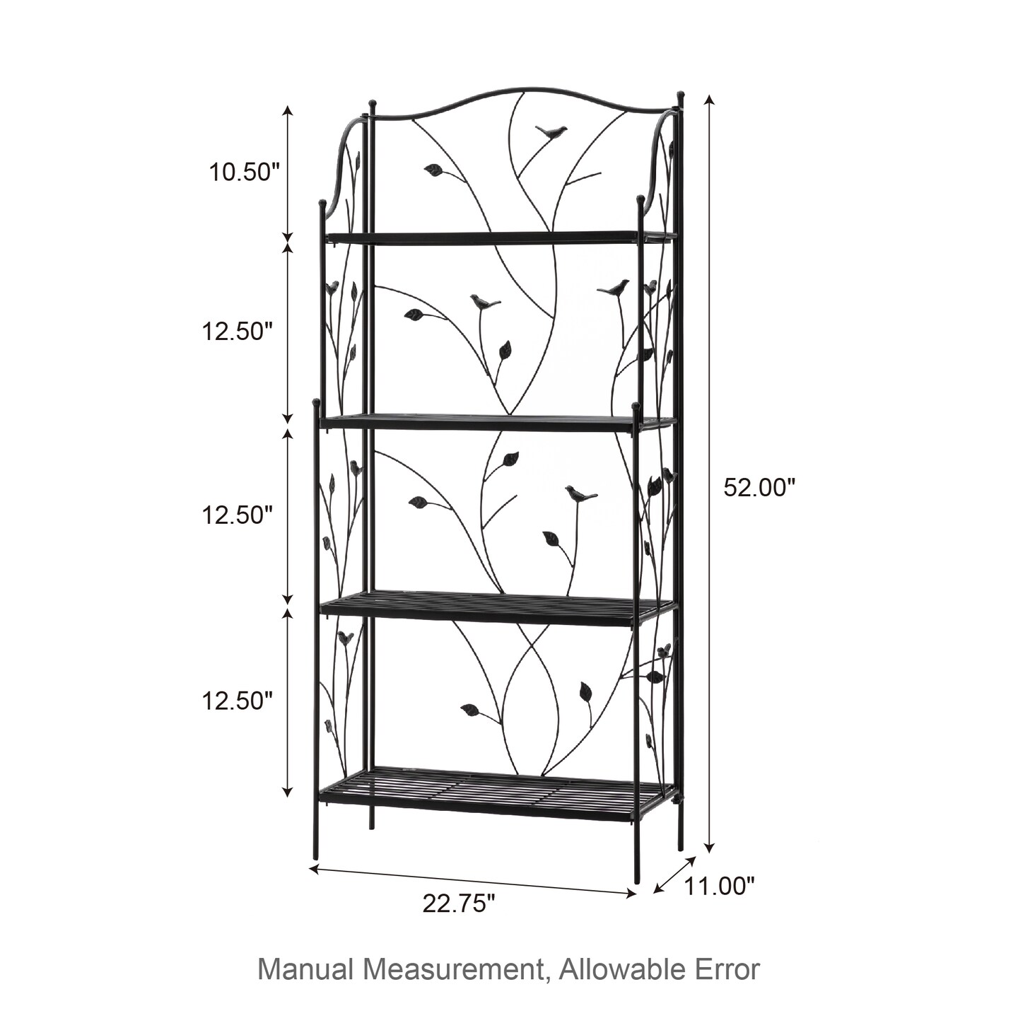 4-Tiers Multifunctional Metal Plant Shelving Bakers Rack Planter Stands Flower Pot Shelf One-step Fordable Design