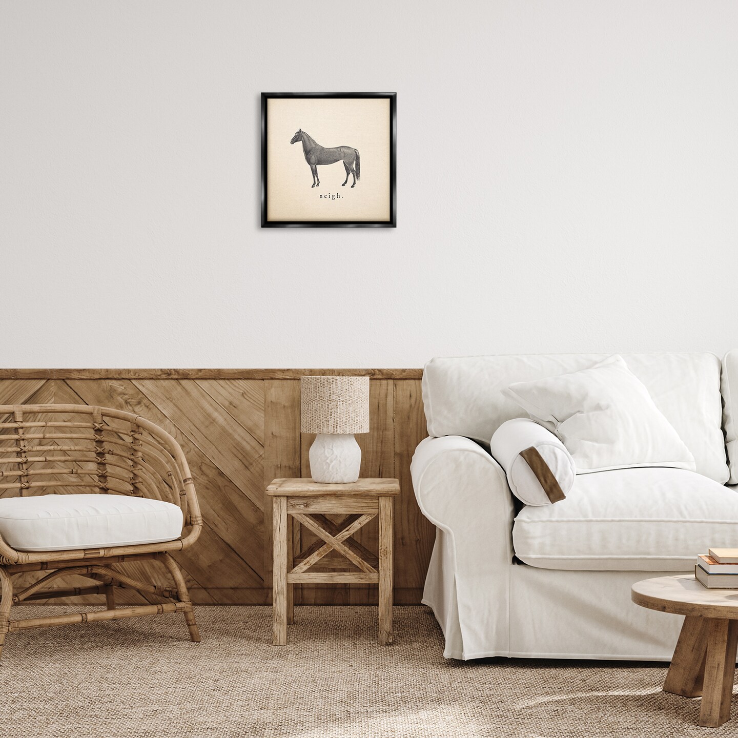 Stupell Industries Neigh Farm Horse Sounds Framed Floater Canvas Wall Art Design by Wild Apple Portfolio