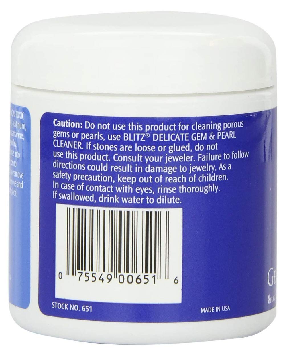 Blitz Gem & Jewelry Cleaner with Basket & Brush - 2 Jars - Made in the USA