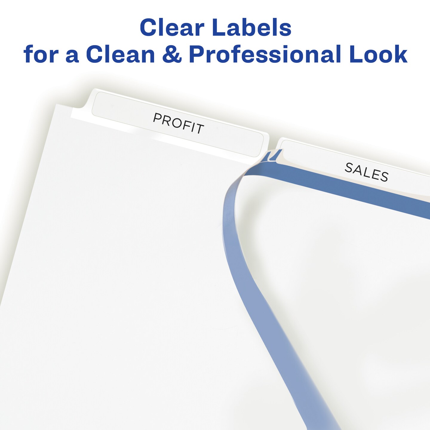 Avery 3-Tab Dividers for 3 Ring Binder, Easy Print &#x26; Apply Clear Label Strip, Index Maker Customizable White Tabs, 25 Sets (11445)